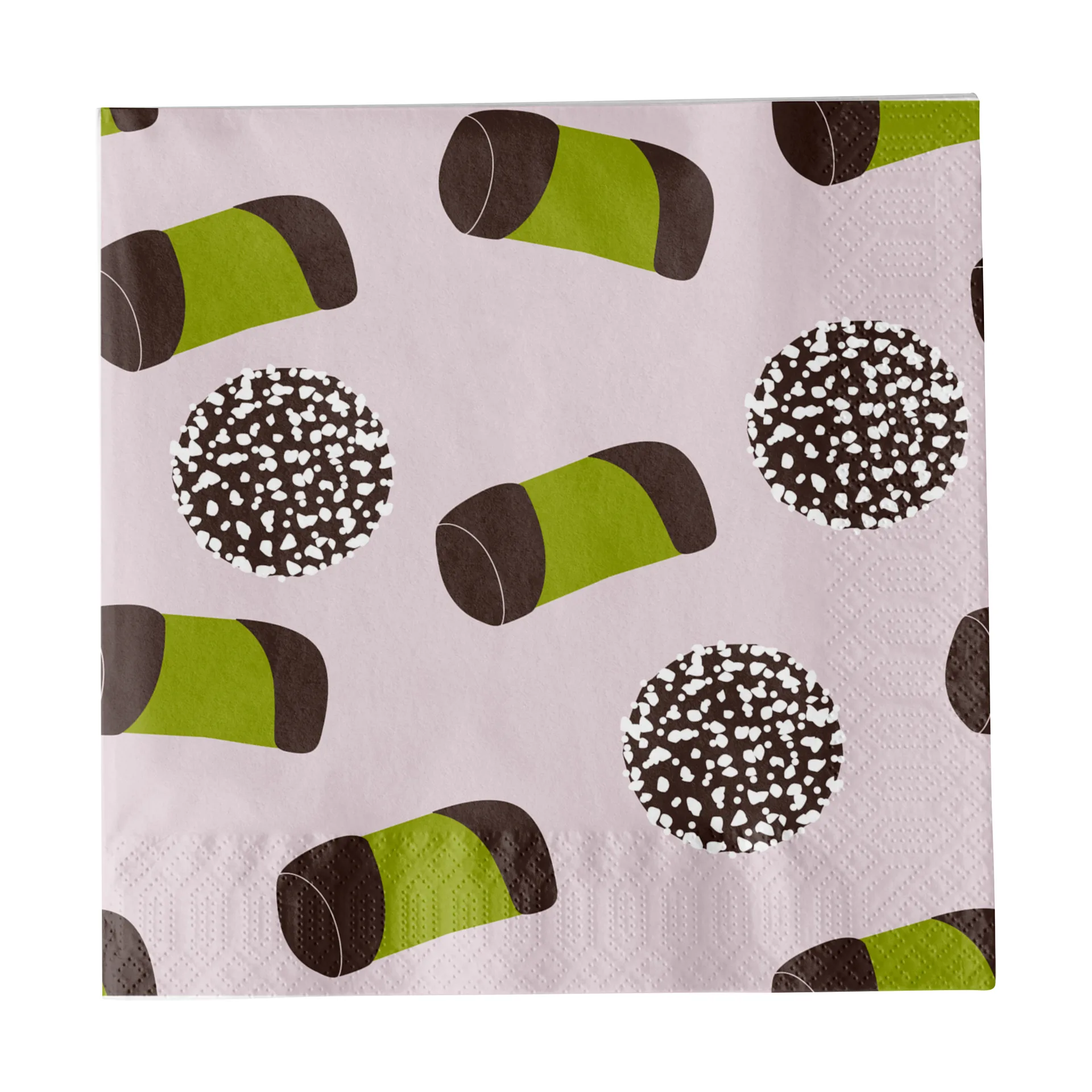 Serviette Like a Swede, Rose-vert-marron-blanc Pluto Design