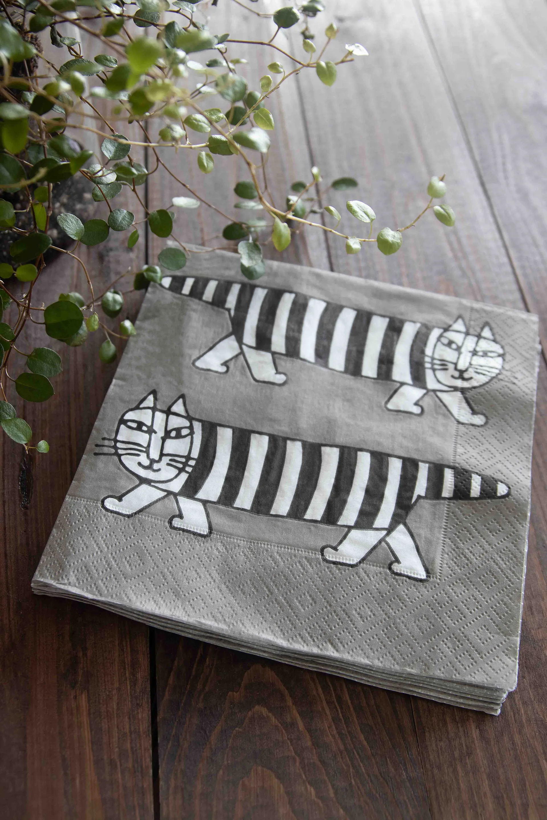Serviettes Lisa Larsson Mikey lot de 24, Gris Pluto Design