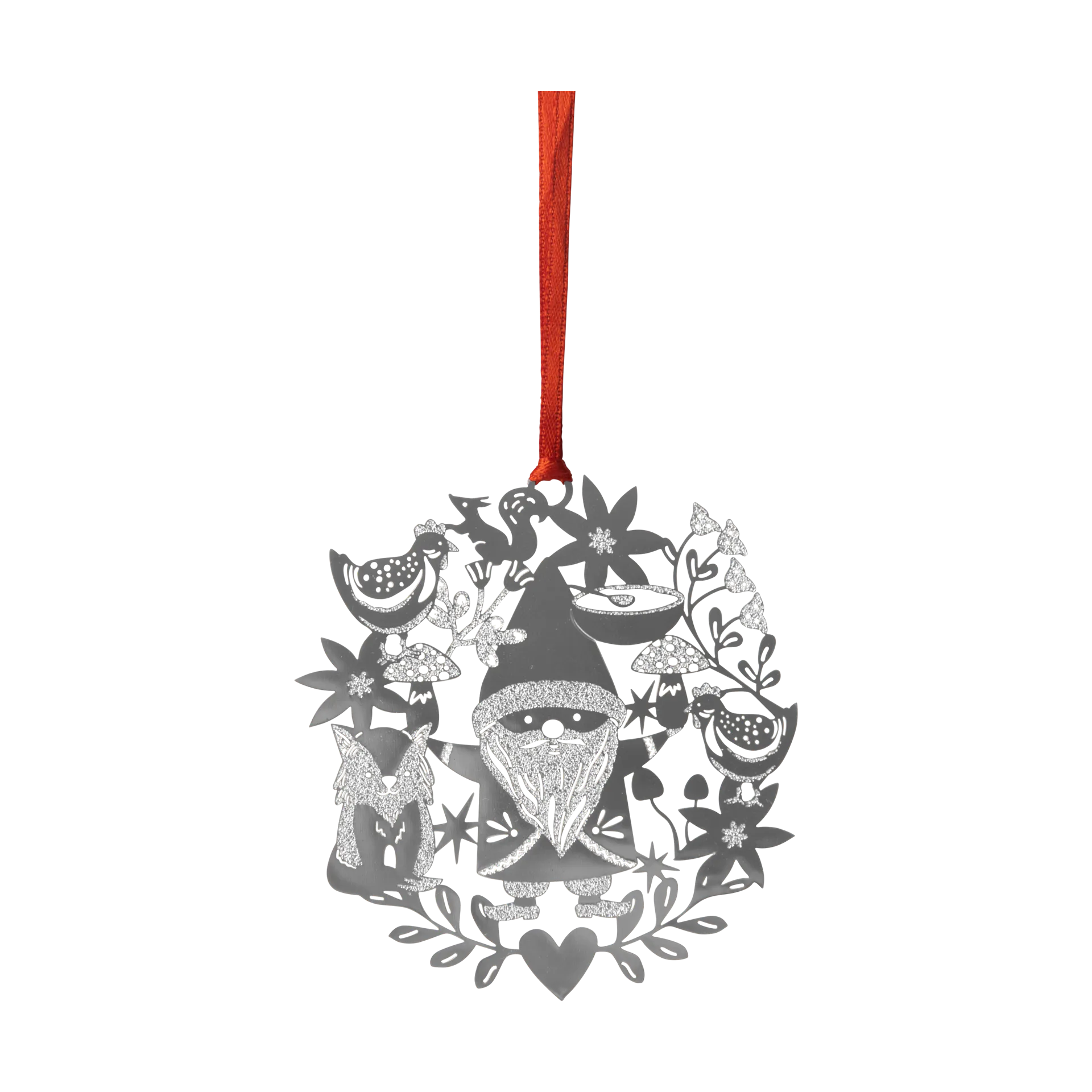 Suspension de Noël Fox & Santa, Argent Pluto Design