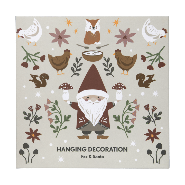 Suspension de Noël Fox & Santa, Argent Pluto Design