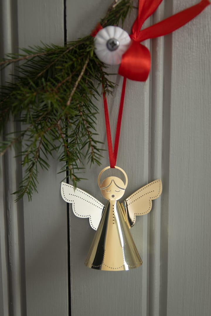 Suspension de sapin de Noël ange chantant, Or Pluto Design