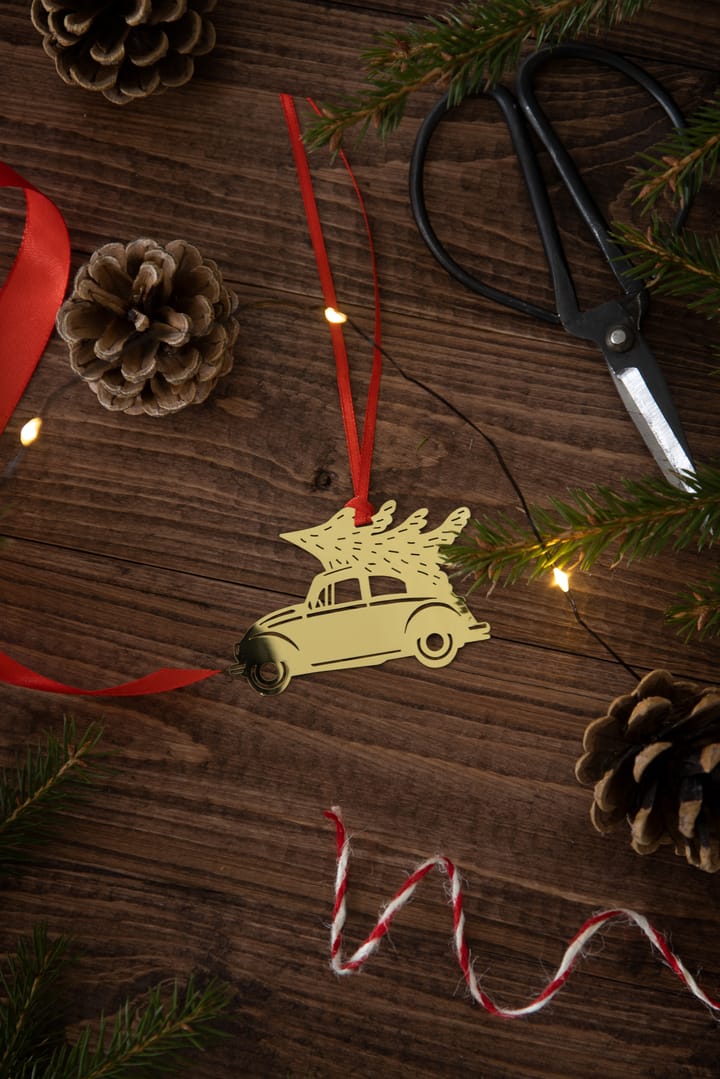 Suspension de sapin de Noël Christmas car, Or Pluto Design