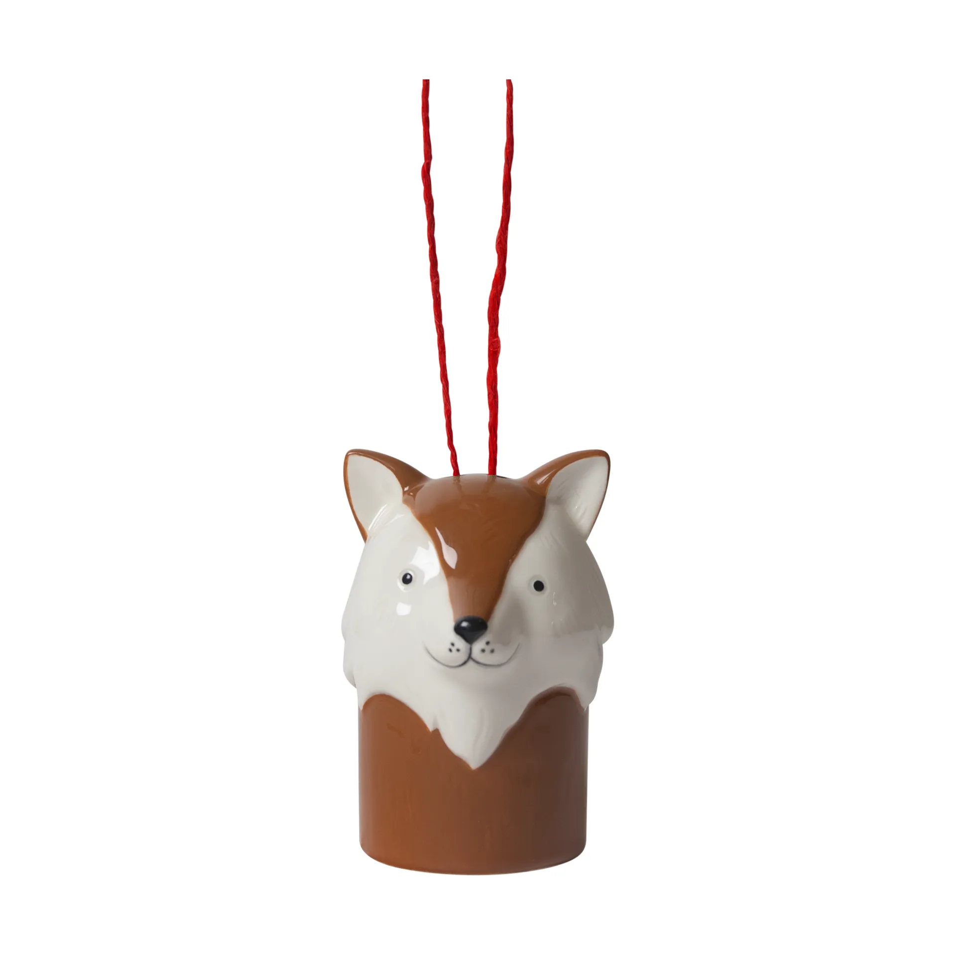 Suspension de sapin de Noël renard, Blanc-marron Pluto Design