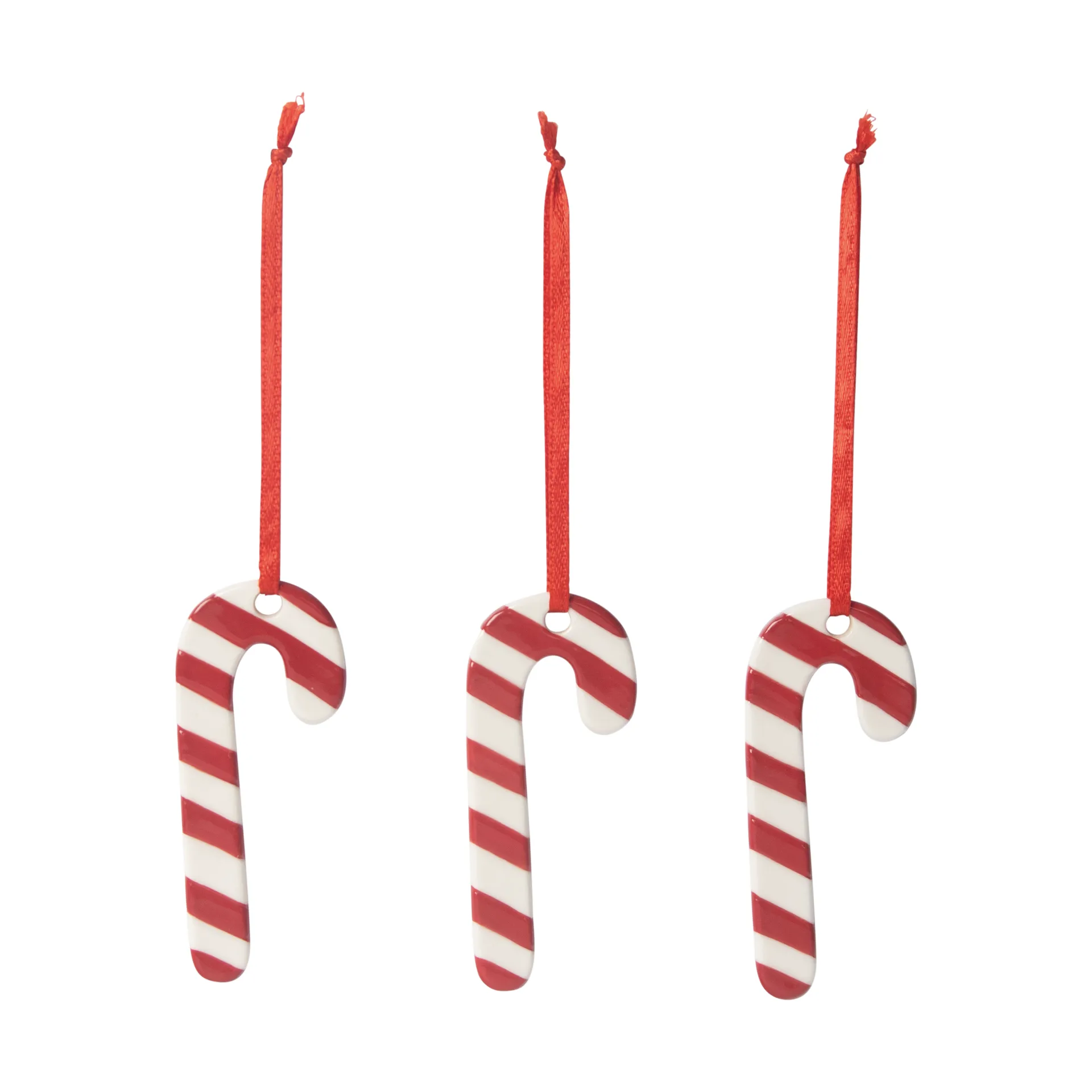 Suspension de sapin de Noël sucre d'orge, lot de 3, Blanc-rouge Pluto Design