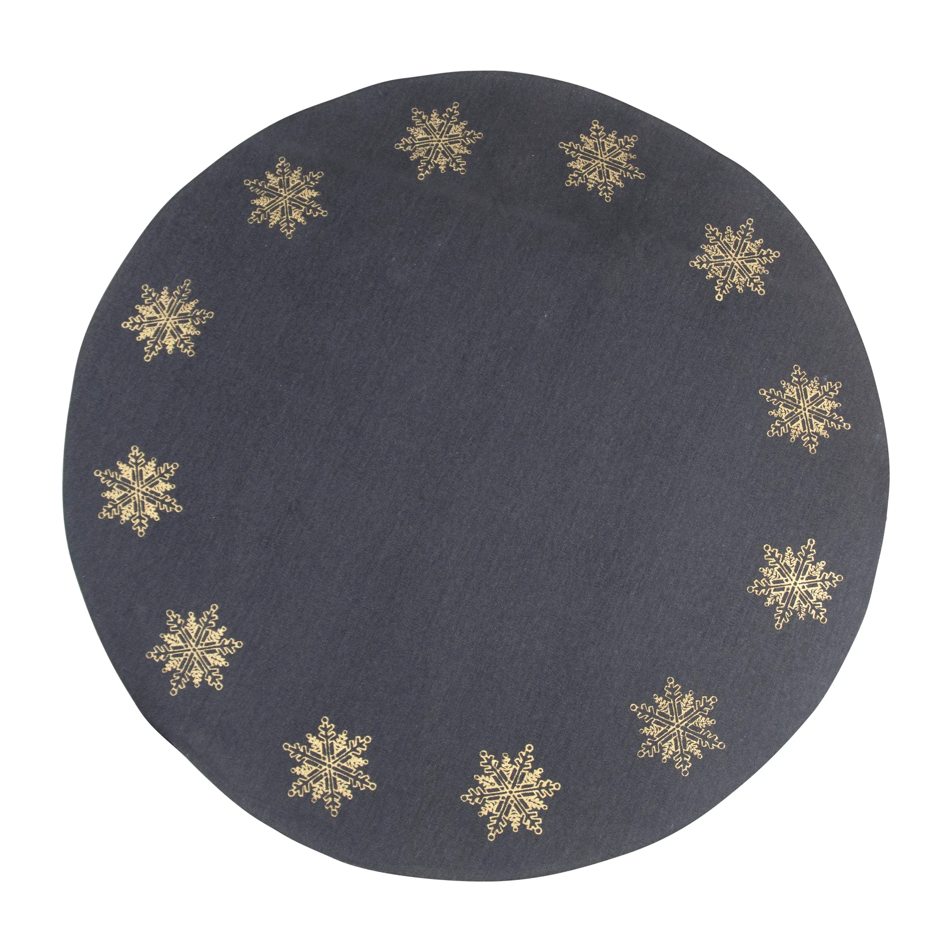 Tapis de sapin de Noël étoile de neige Ø110 cm, Gris-doré Pluto Design