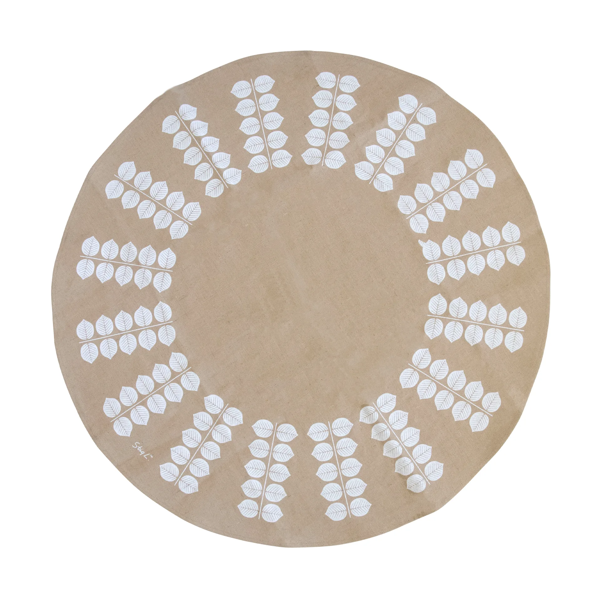 Tapis de sapin de Noël Stig L Berså Ø 110 cm, Naturel-blanc Pluto Design