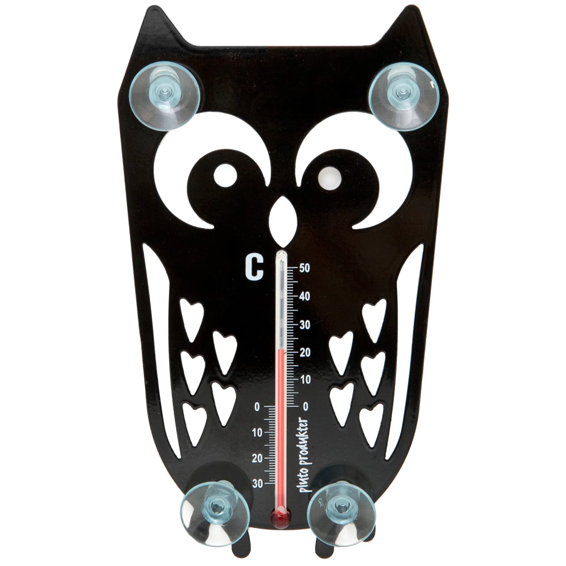 Thermomètre Owl, noir Pluto Design