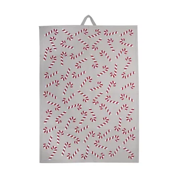 Torchon Candy cane 50x70 cm - Blanc-gris-rouge - Pluto Design