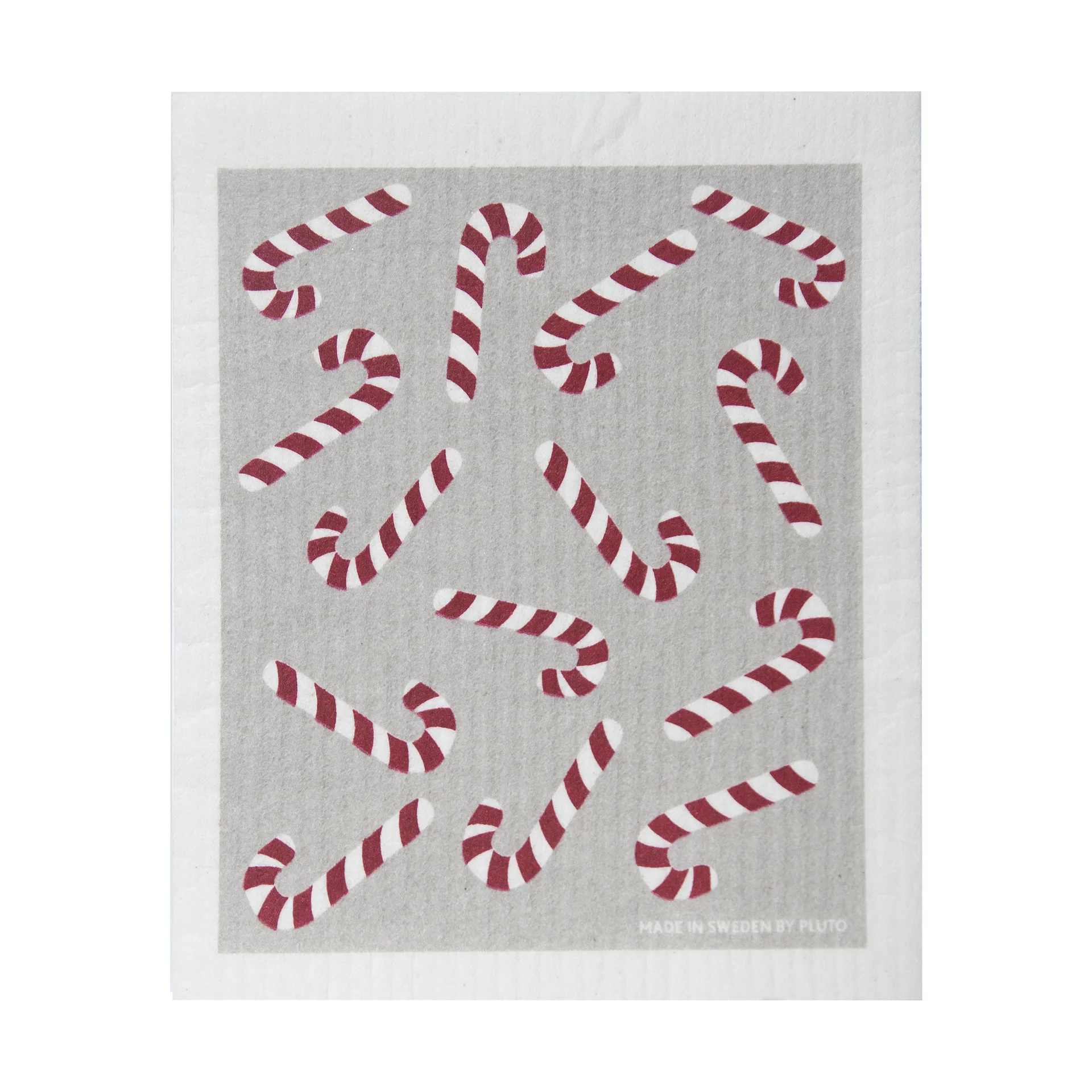Torchon Candy Cane17x20 cm, Blanc-gris-rouge Pluto Design