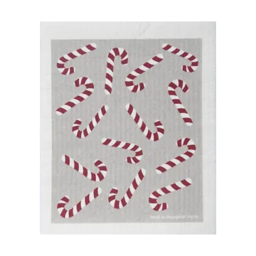 Torchon Candy Cane17x20 cm - Blanc-gris-rouge - Pluto Design