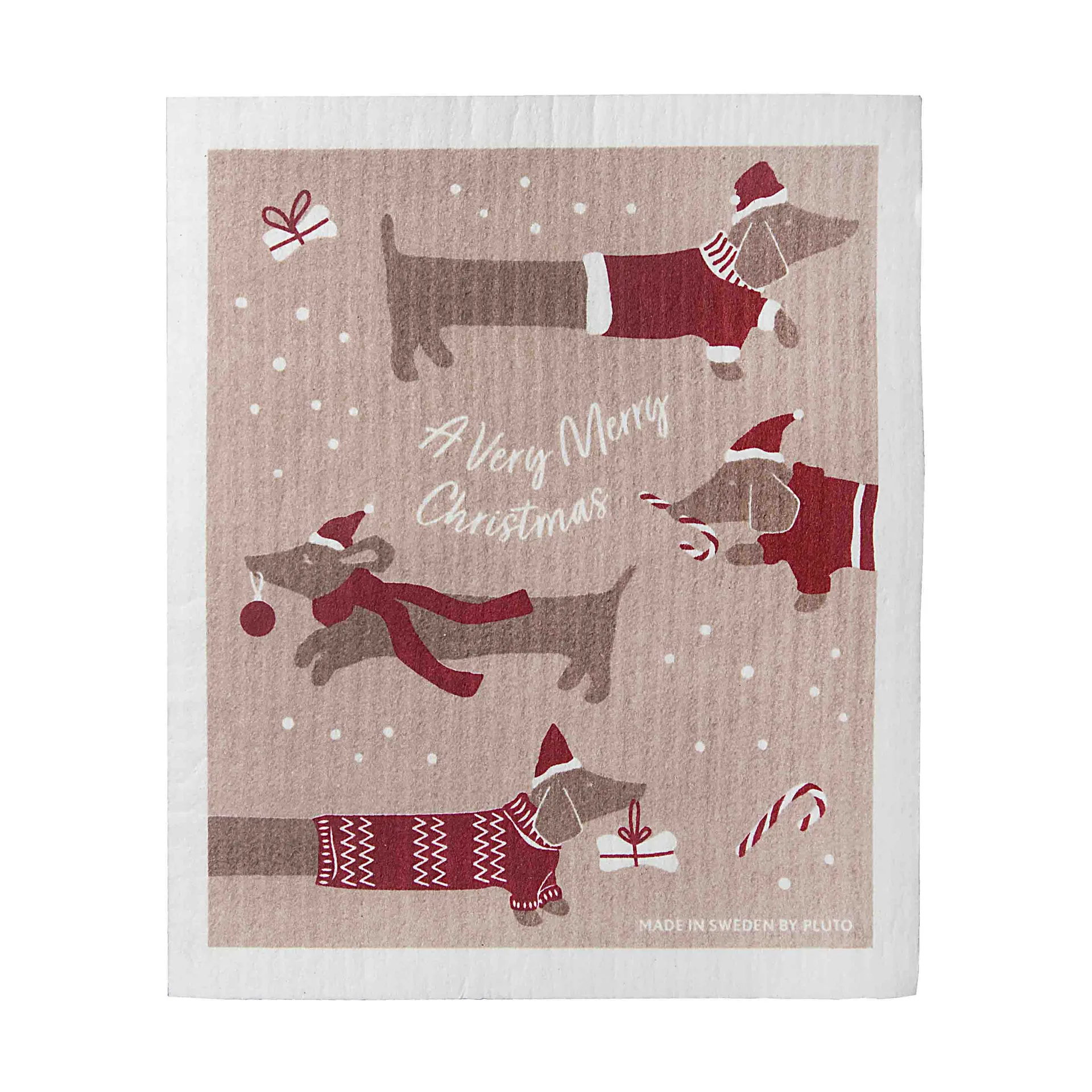 Torchon éponge Jolly dogs, Rouge-gris Pluto Design
