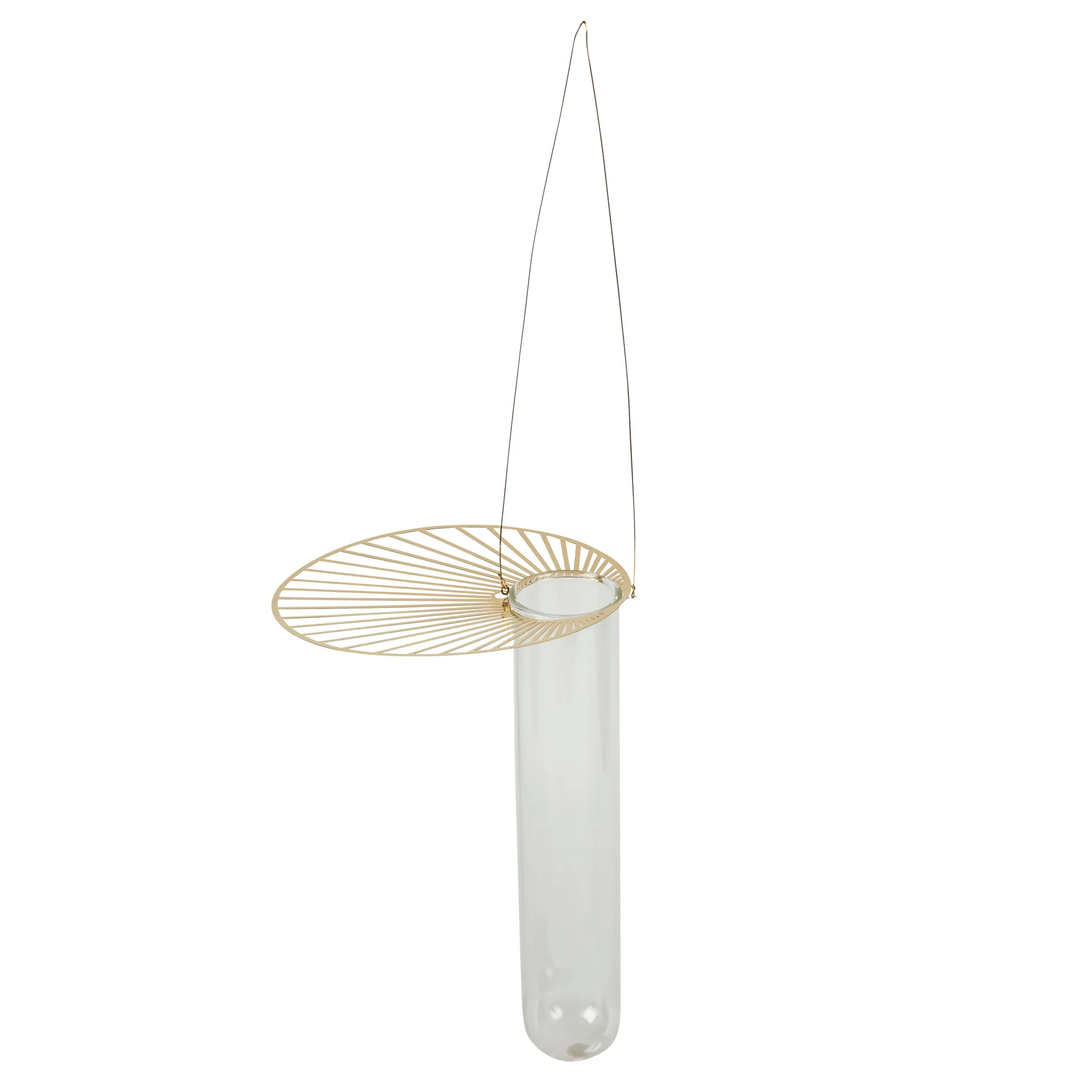 Vase suspendu Sun 15 cm, Transparent-doré Pluto Design