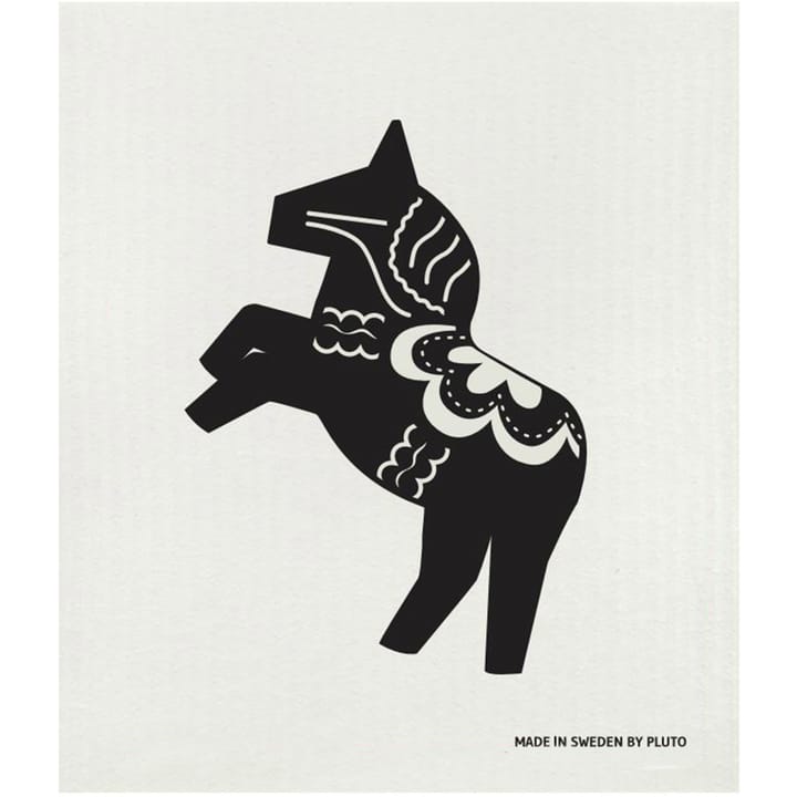 Häst lavette 17x20 cm - Noir-blanc - Pluto Produkter