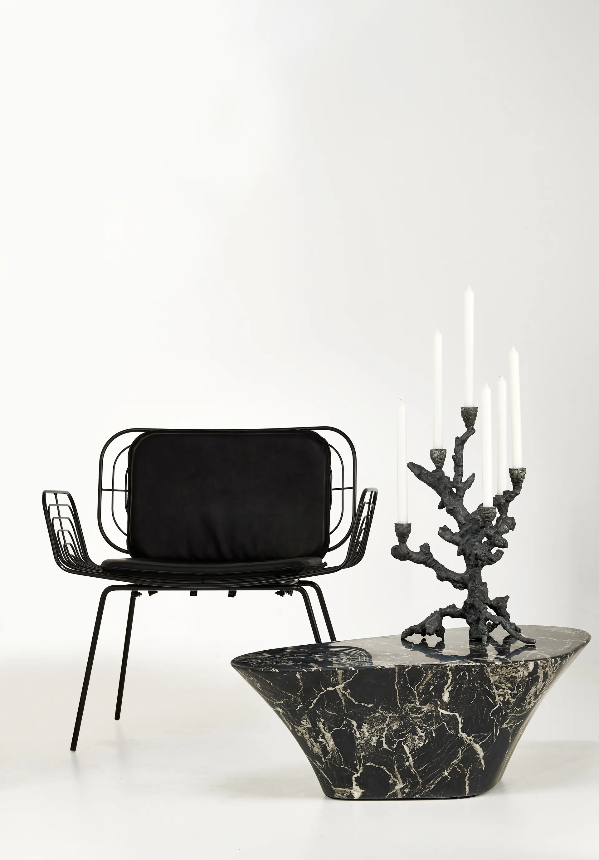 Bougeoir Apple Tree L 53 cm, Gris foncé POLSPOTTEN