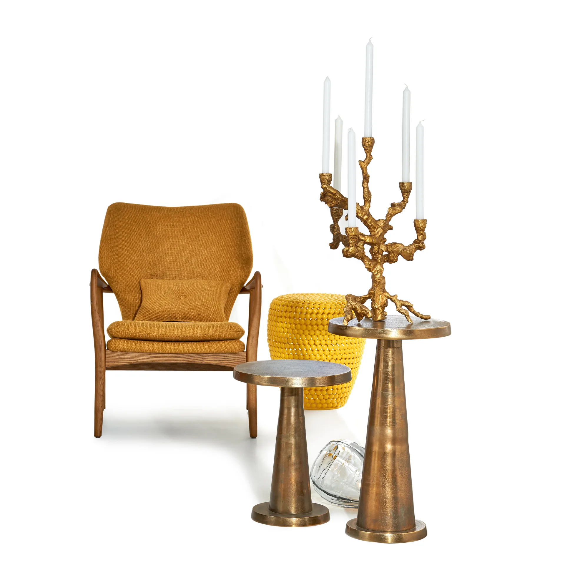 Bougeoir Apple Tree L 53 cm, Or POLSPOTTEN