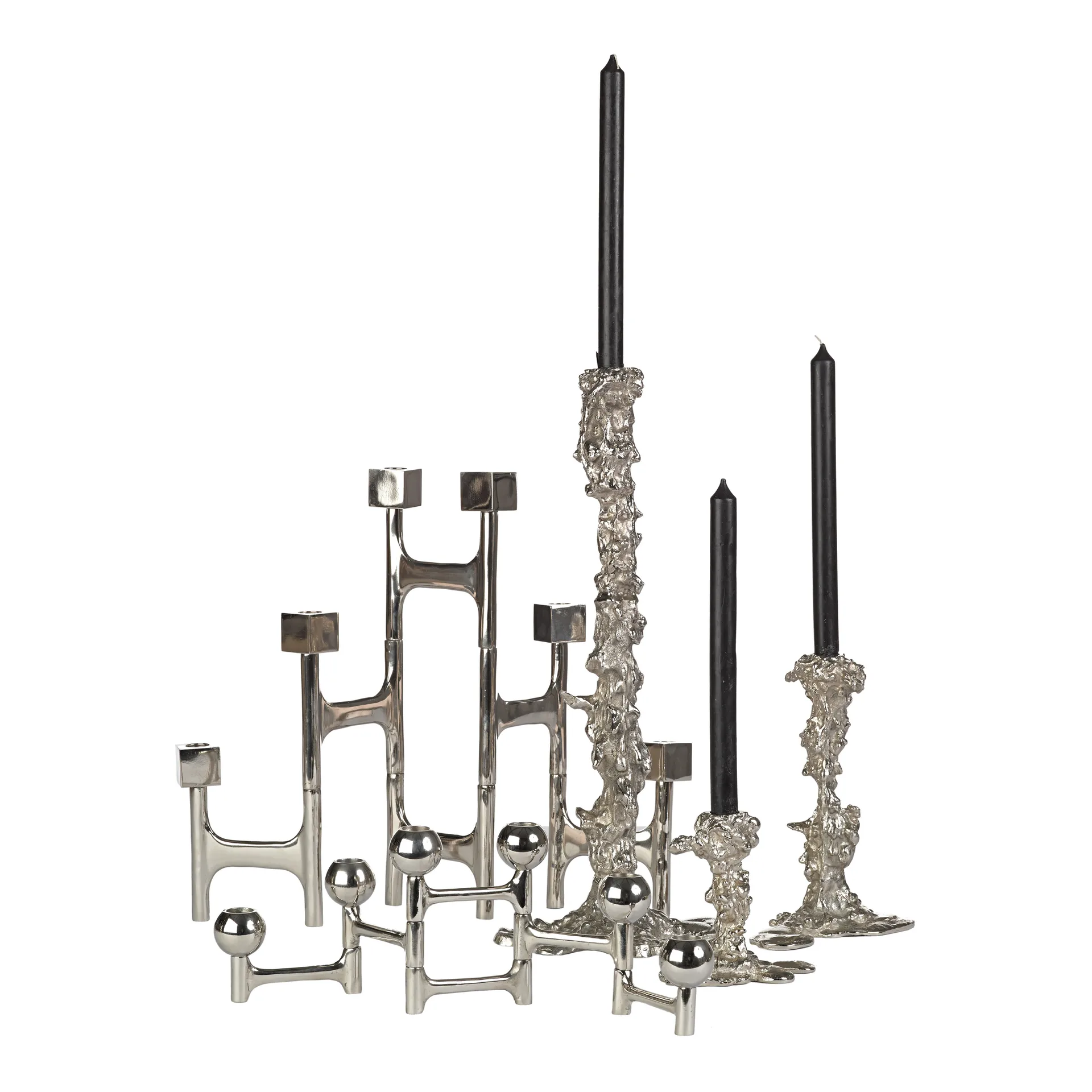 Bougeoir Drip XXL 50 cm, Argent POLSPOTTEN