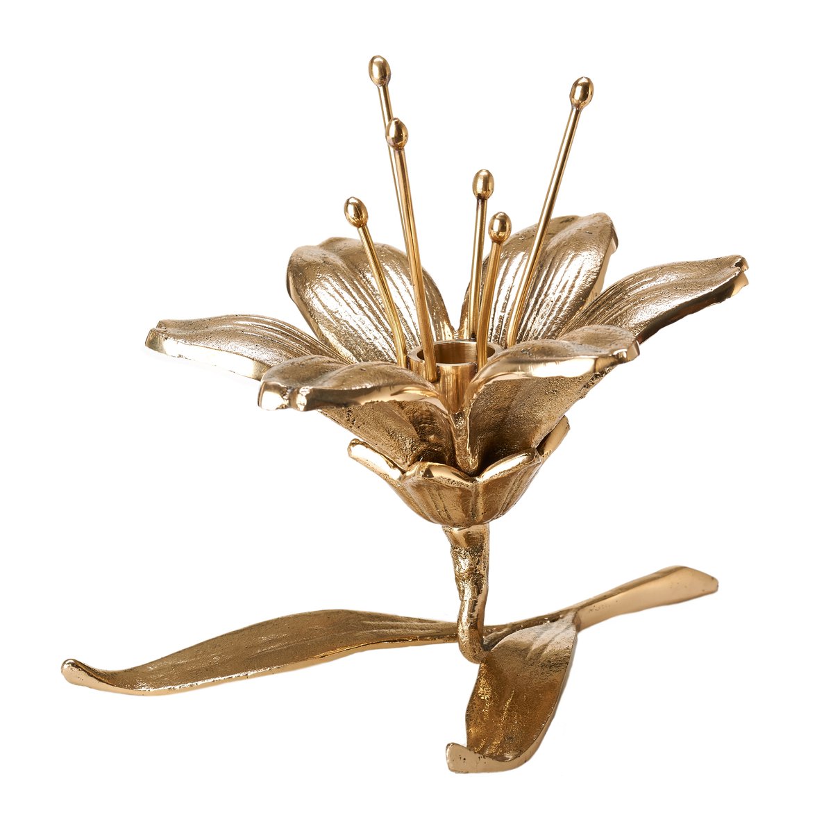 POLSPOTTEN Bougeoir Lilly 15 cm Or | Design Scandinave | Bougeoirs | Doré