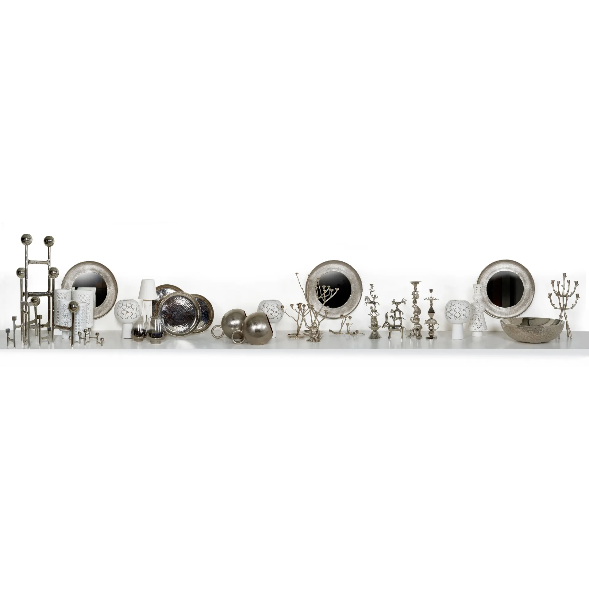 Bougeoir Twiggy avec écureuils 30 cm, Argent POLSPOTTEN