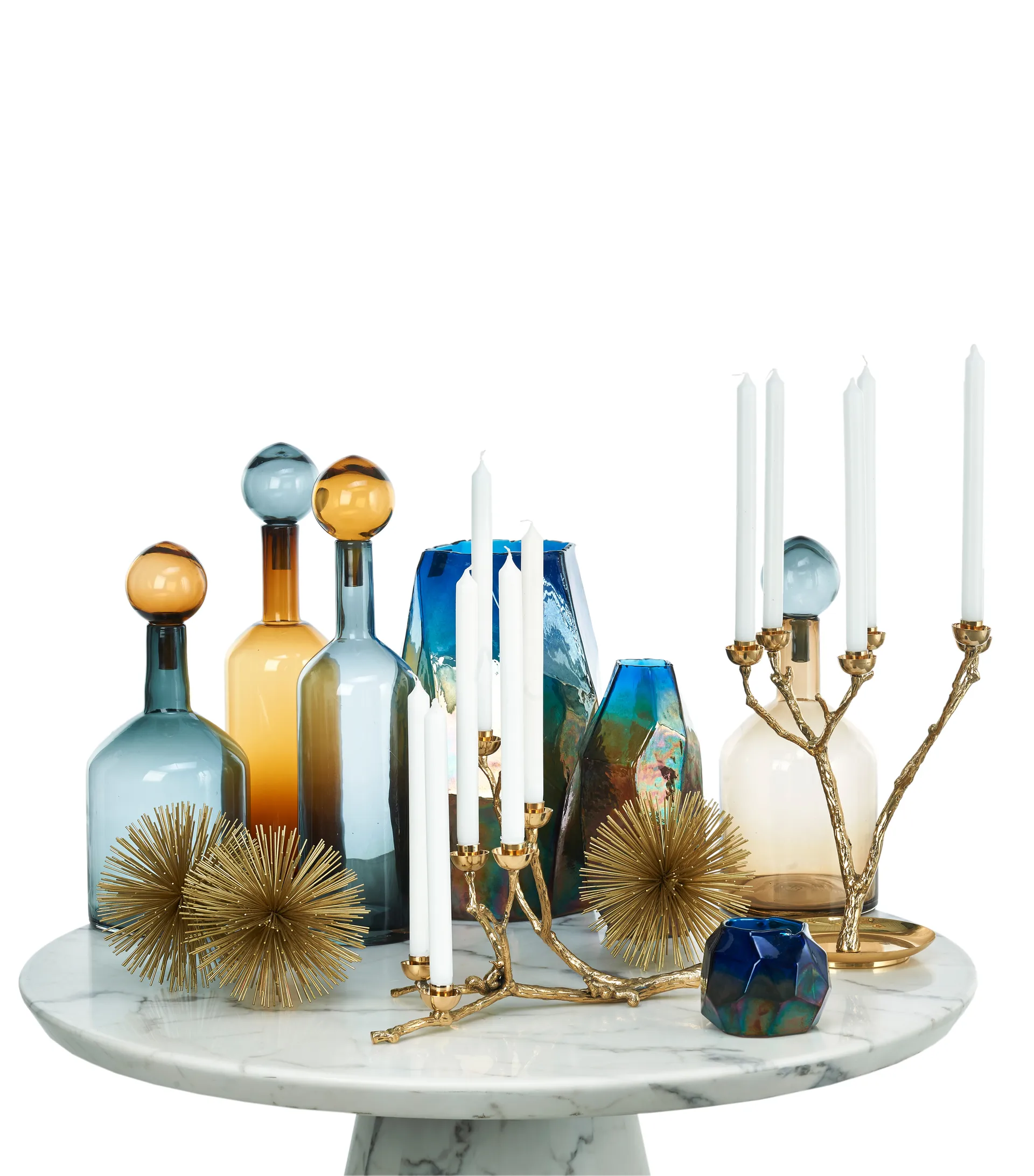 Bougeoir Twiggy avec écureuils 30 cm, Or POLSPOTTEN