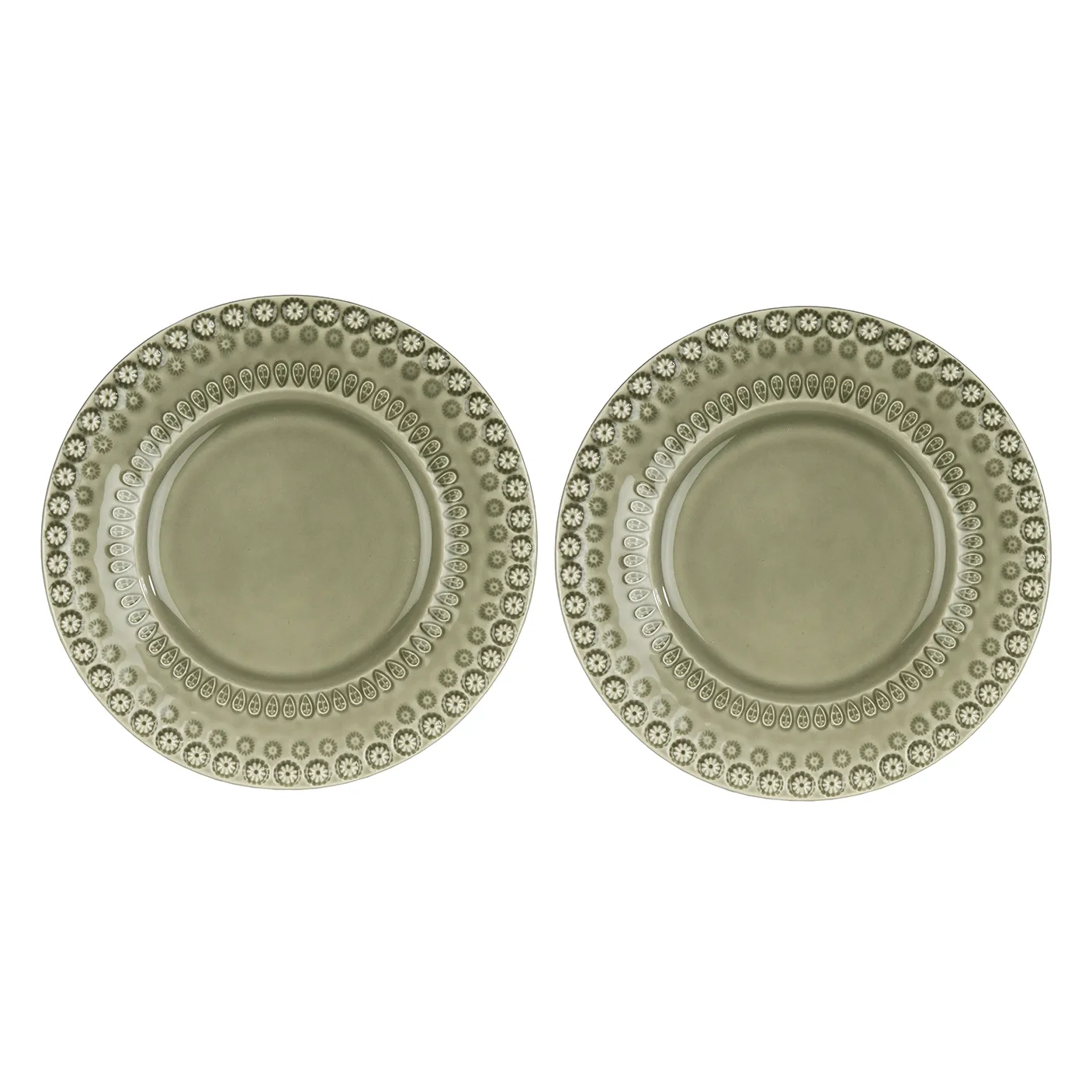 Assiette à dessert Daisy Ø22 cm Lot de 2, Faded army (vert) PotteryJo