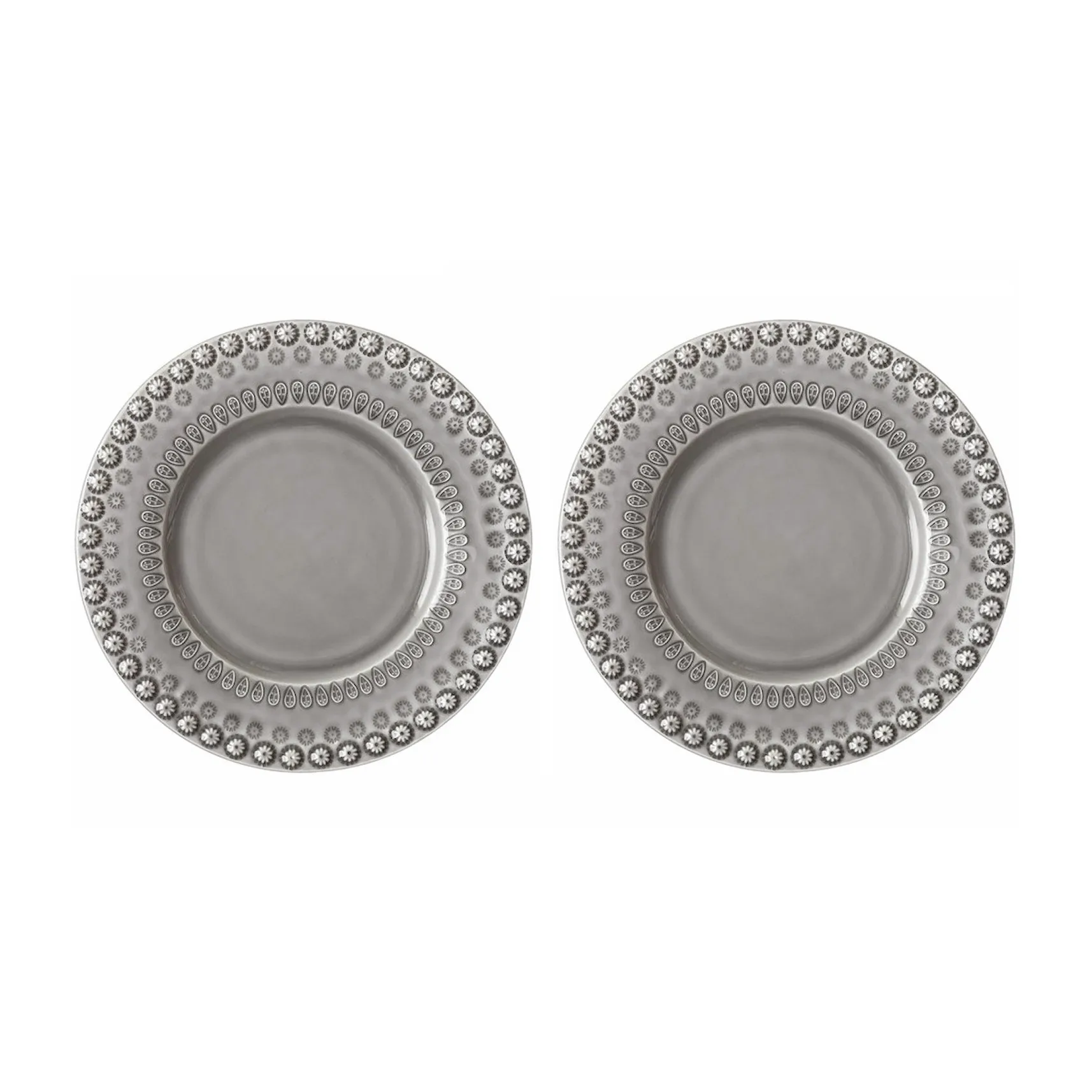 Assiette à dessert Daisy Ø22 cm Lot de 2, Soft grey (gris) PotteryJo