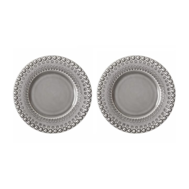 Assiette à dessert Daisy Ø22 cm Lot de 2 - Soft grey (gris) - PotteryJo