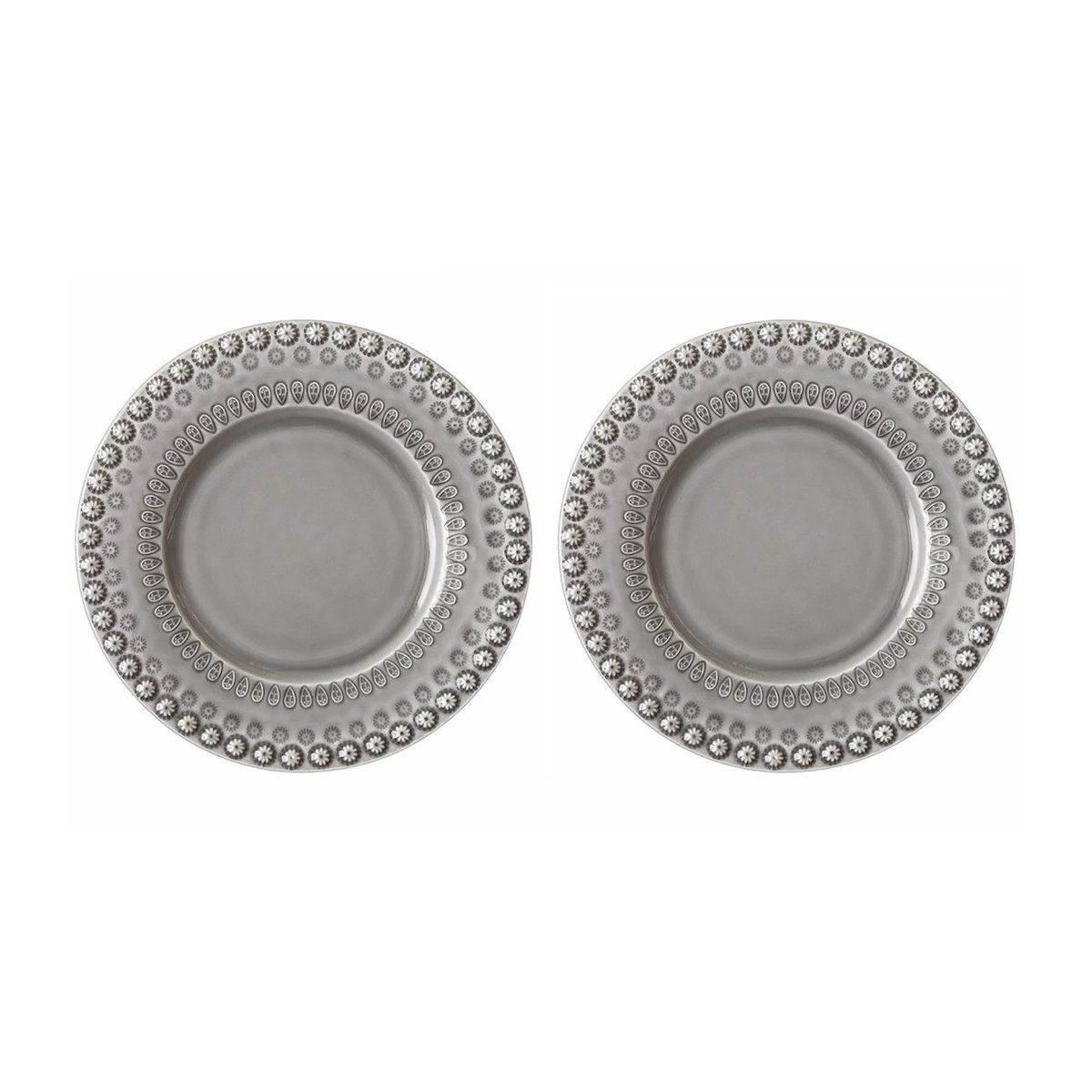 PotteryJo Assiette à dessert Daisy 22 cm Lot de 2 Soft grey (gris)