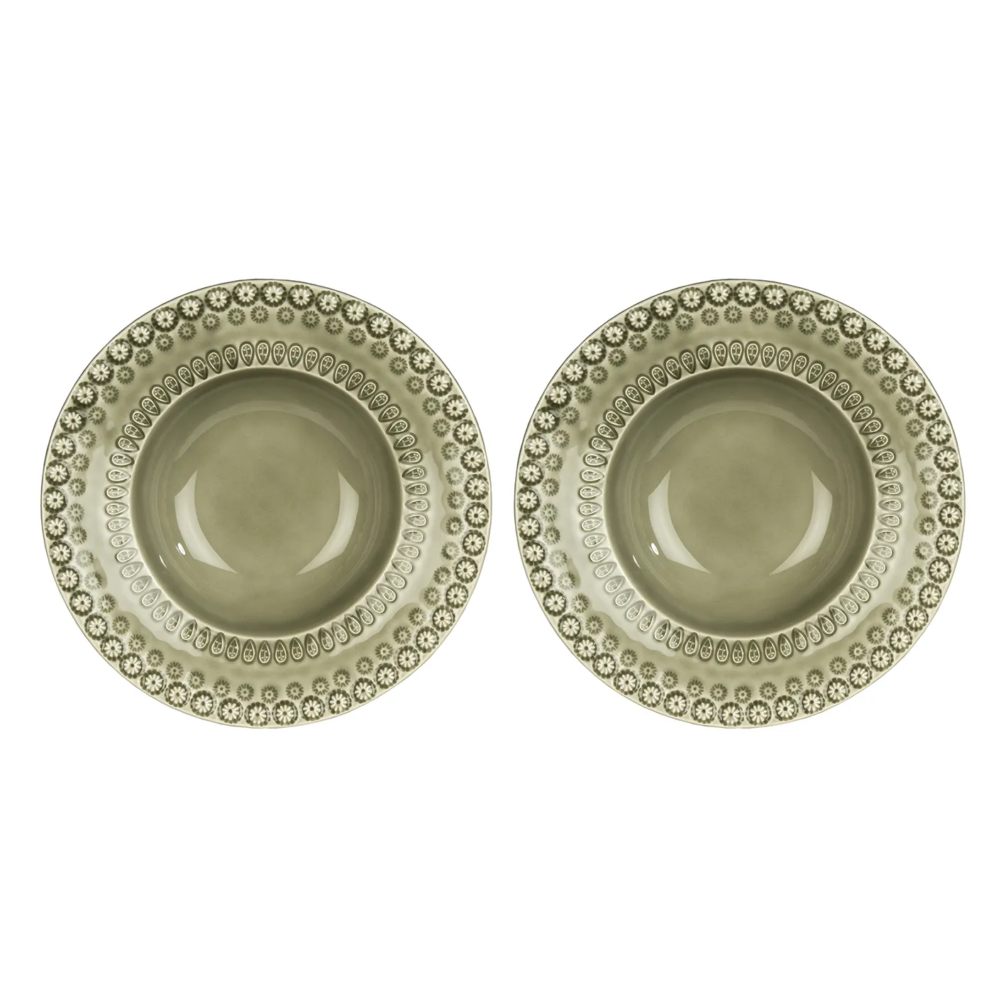 Assiette creuse Daisy Ø 21 cm Lot de 2, Faded army (vert) PotteryJo