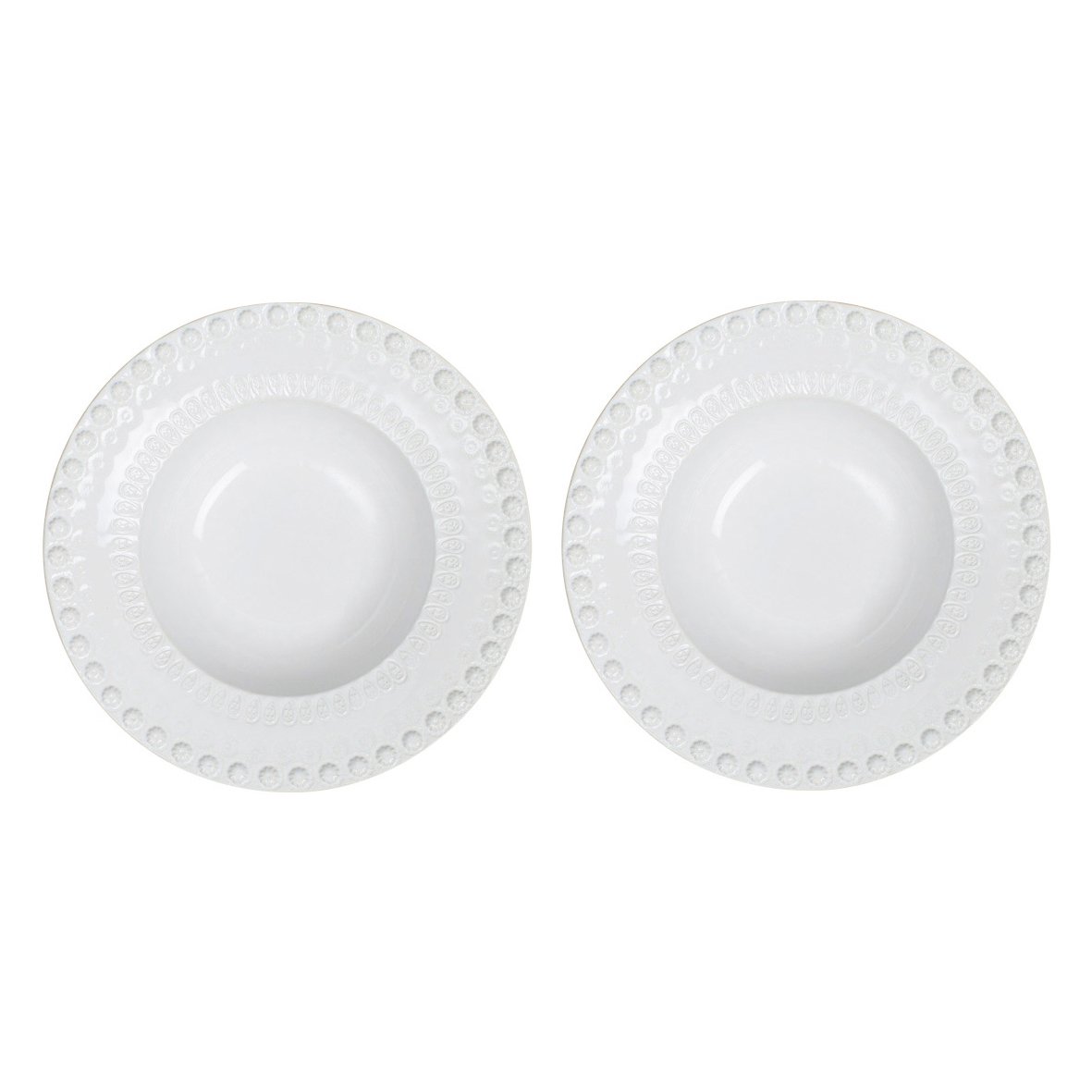 potteryjo assiette creuse daisy ø 21 cm lot de 2 white (blanc)