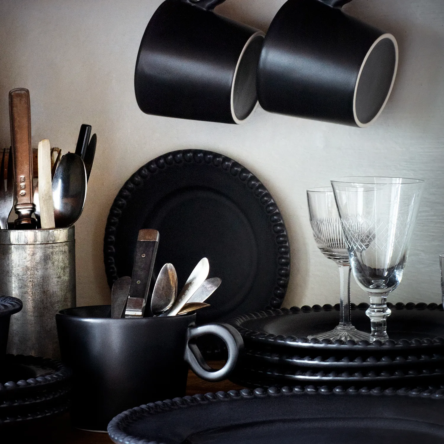 Assiette creuse Daria Ø26 cm Lot de 2, Ink black PotteryJo