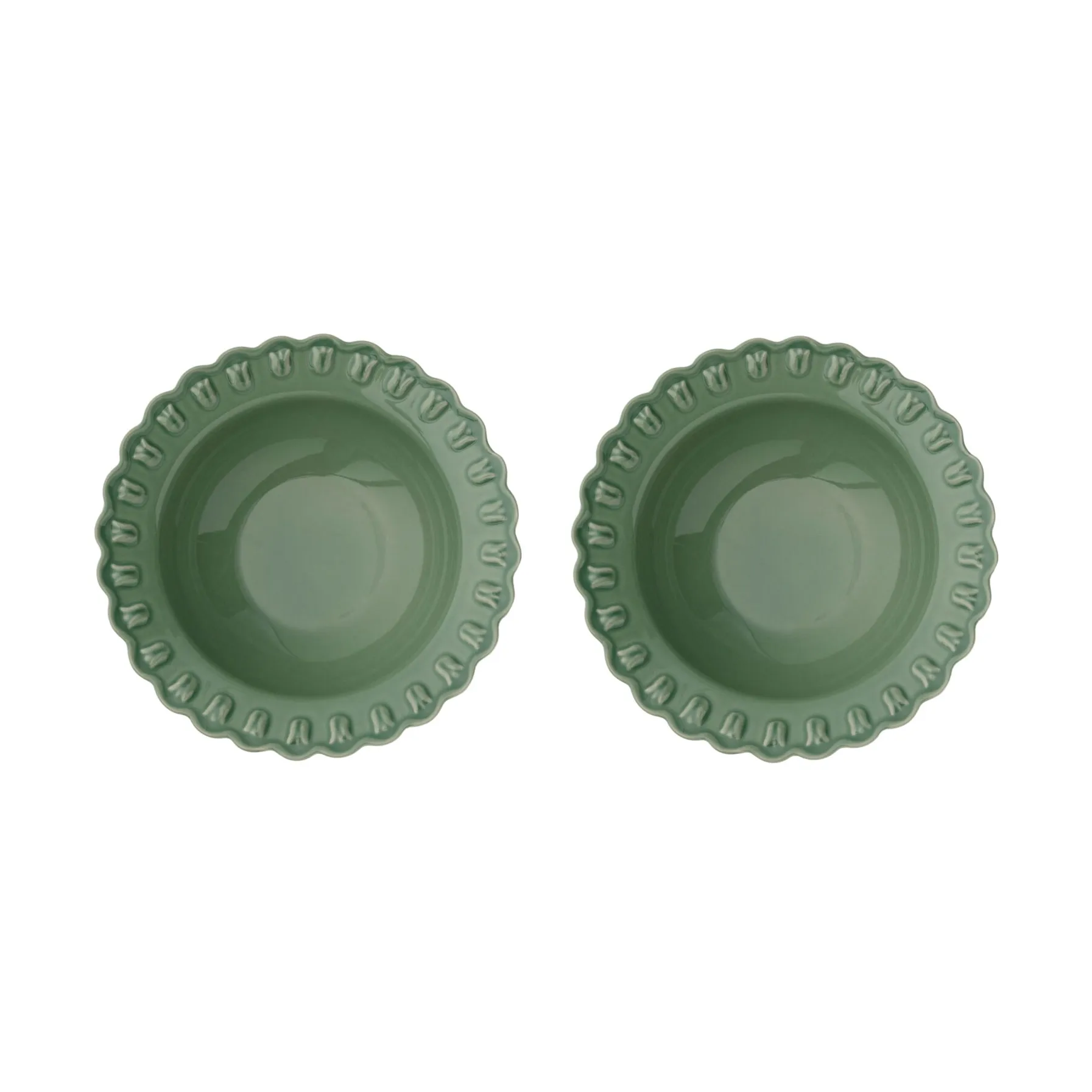 Assiette creuse Tulipa Ø23 cm Lot de 2, Verona green PotteryJo