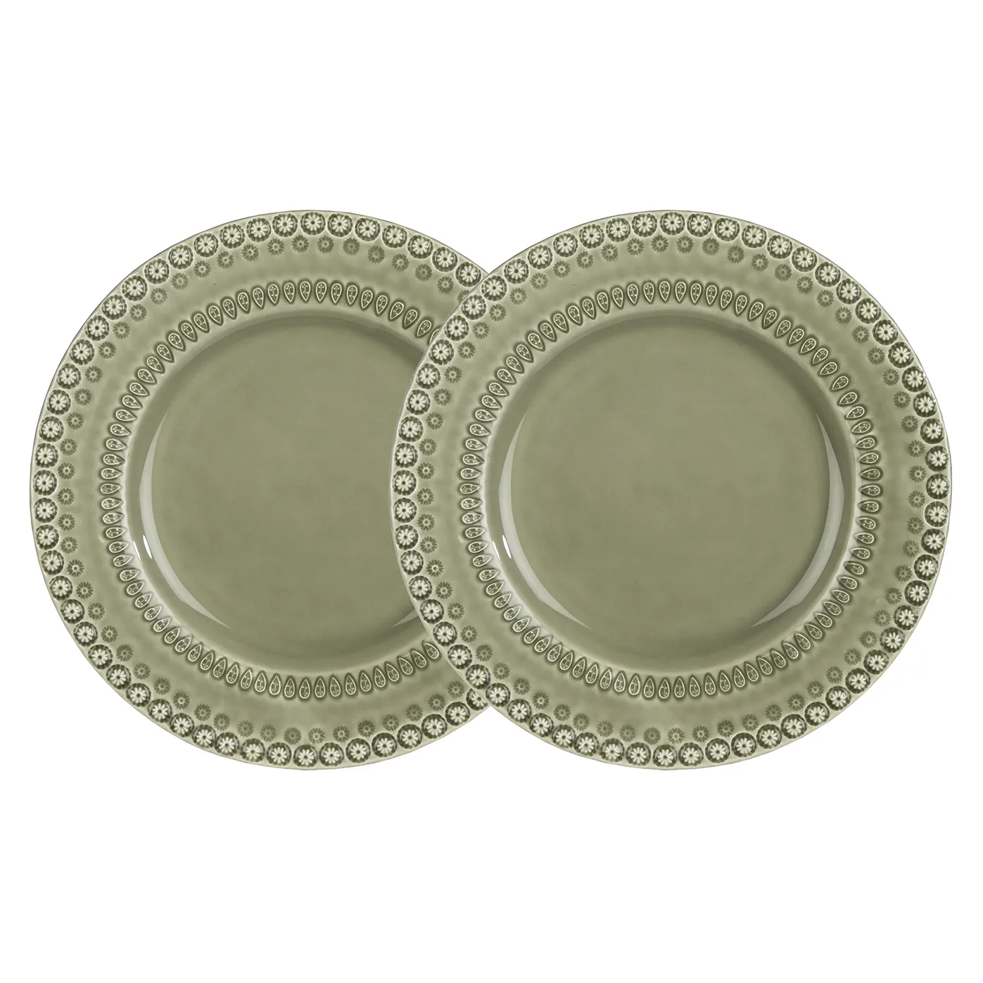Assiette Daisy Ø 29 cm Lot de 2, Faded army (vert) PotteryJo