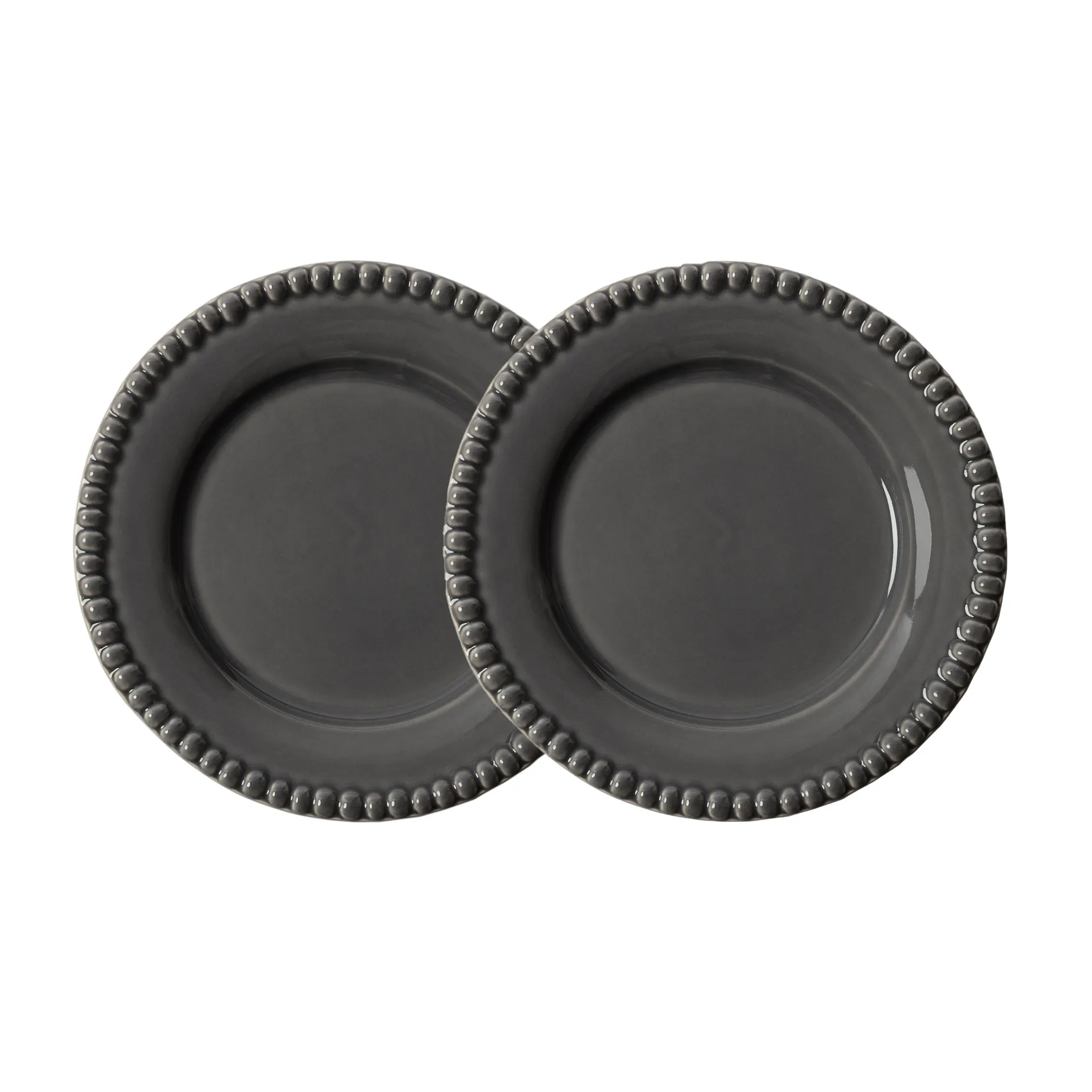 Assiette Daria Ø22 cm Lot de 2, Clean grey PotteryJo