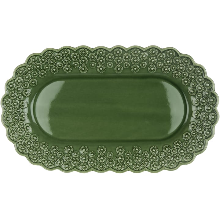 Plat à service oval Ditsy, Forest (vert foncé) PotteryJo