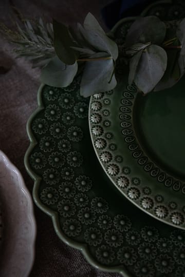 Plat à service oval Ditsy - Forest (vert foncé) - PotteryJo