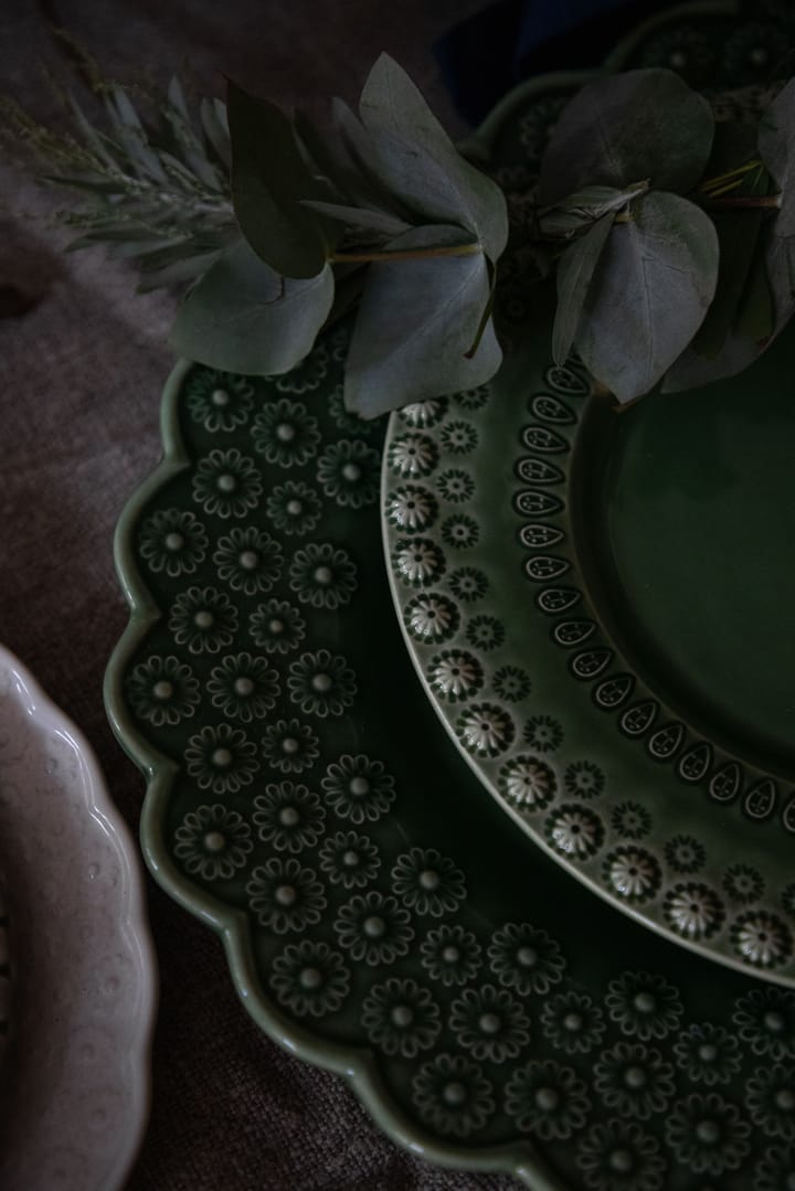 Plat à service oval Ditsy, Forest (vert foncé) PotteryJo
