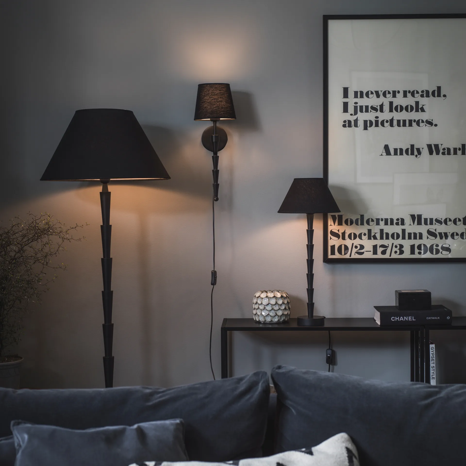 Applique murale Chloe 38 cm, Noir mat PR Home