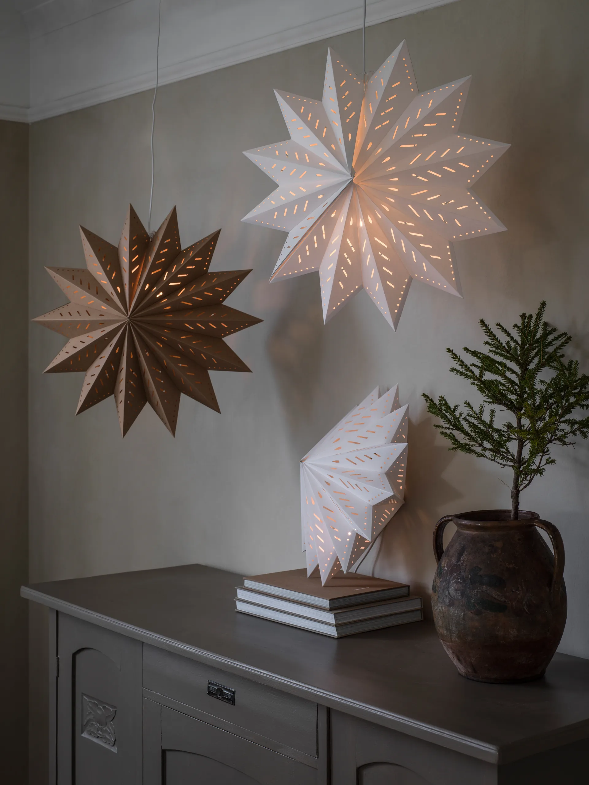 Etoile de l'avent Alfa marron, Marron, 50 cm PR Home