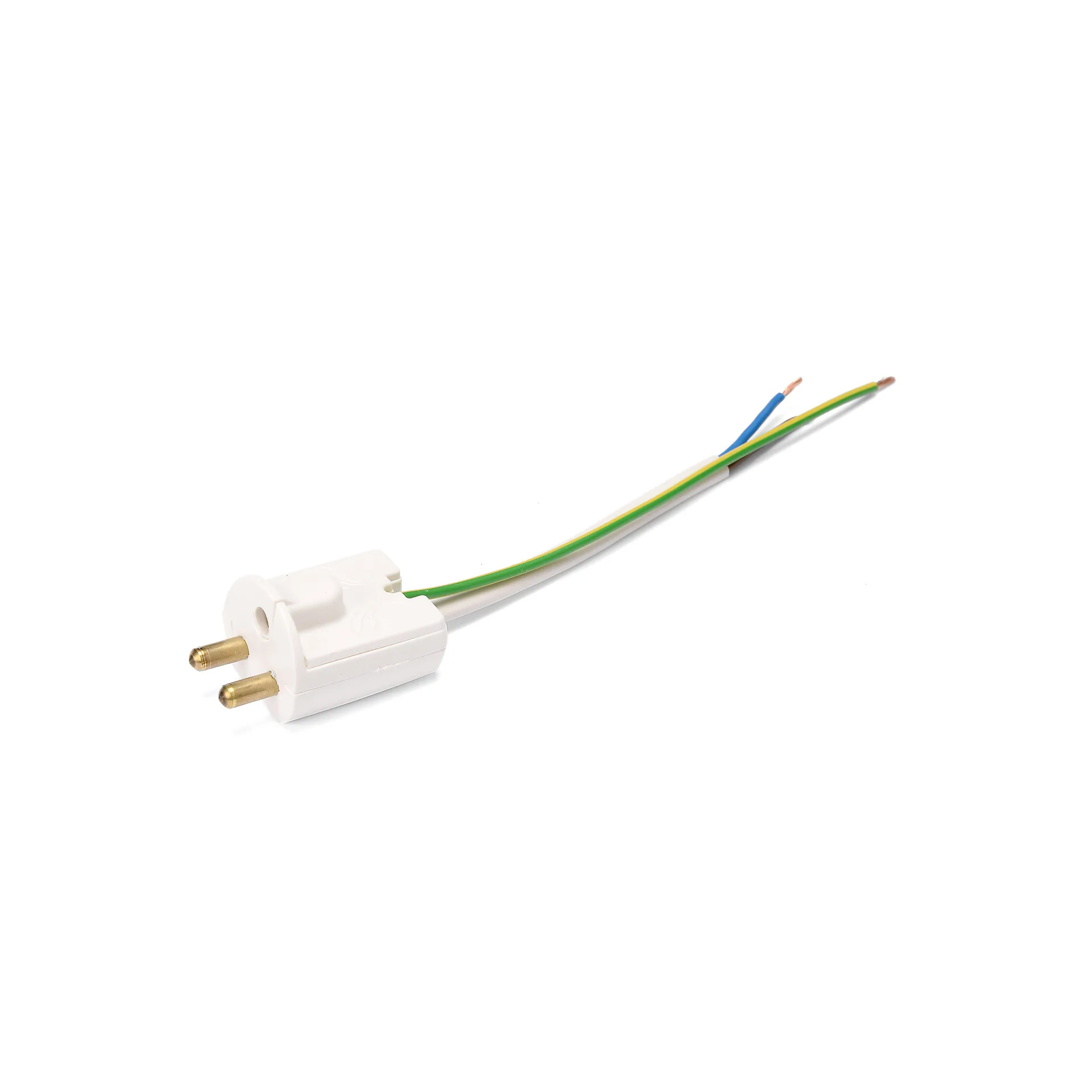 Fiche pour luminaire avec mise à la terre et câble, Blanc PR Home