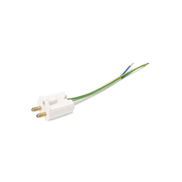 Fiche pour luminaire avec mise à la terre et câble - Blanc - PR Home