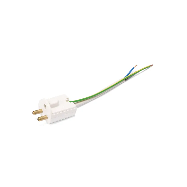 Fiche pour luminaire avec mise à la terre et câble - Blanc - PR Home
