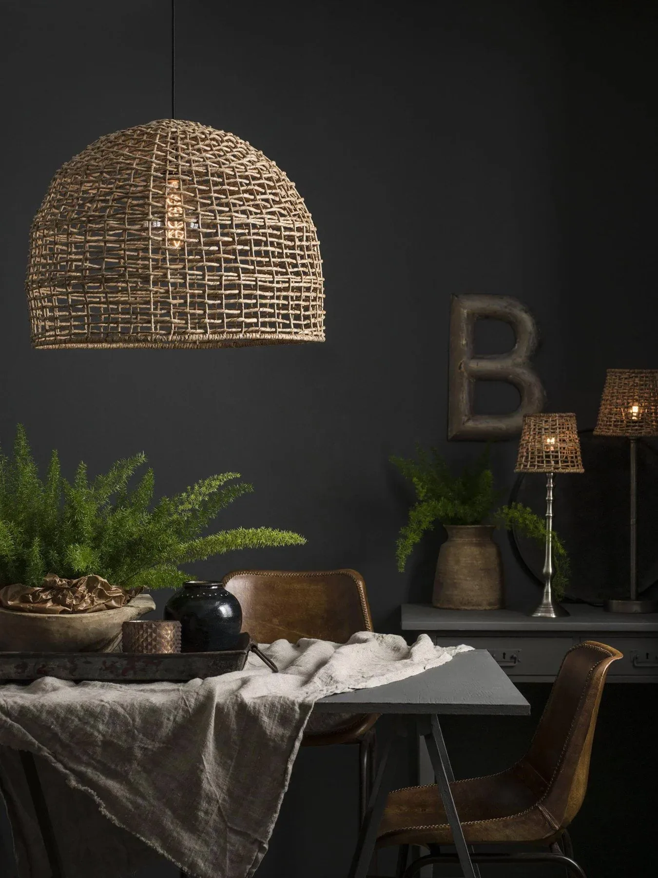 Lampe à suspension Cebu, Naturel, Ø46 cm PR Home