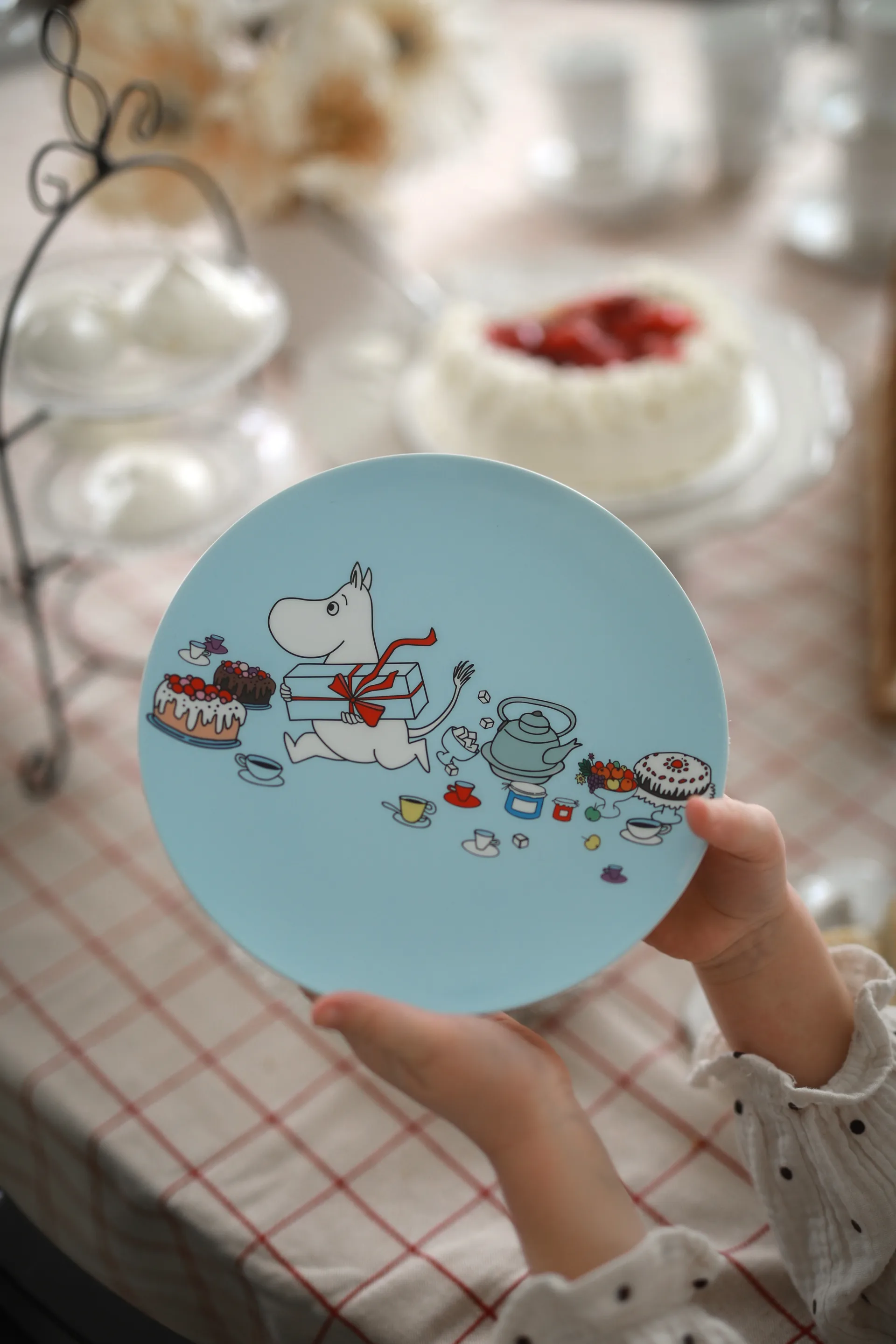 Assiette plate Mumin Picknick Ø19,5 cm, Bleu clair Rätt Start