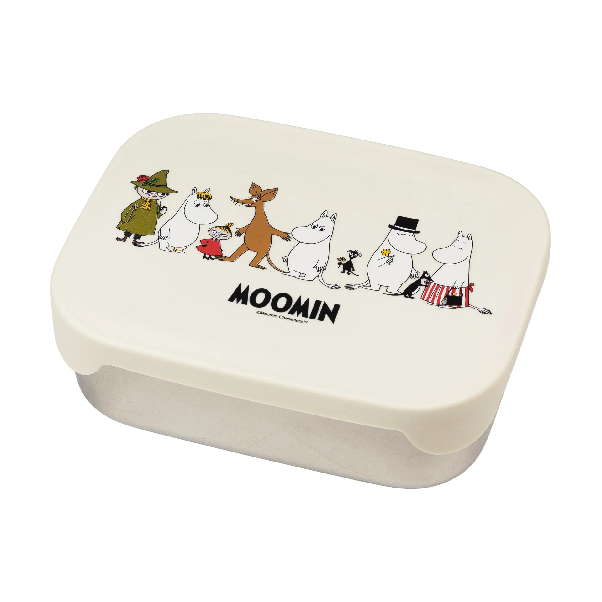 Boîte à déjeuner Mumin Familj en métal 13x17 cm, Beige Rätt Start