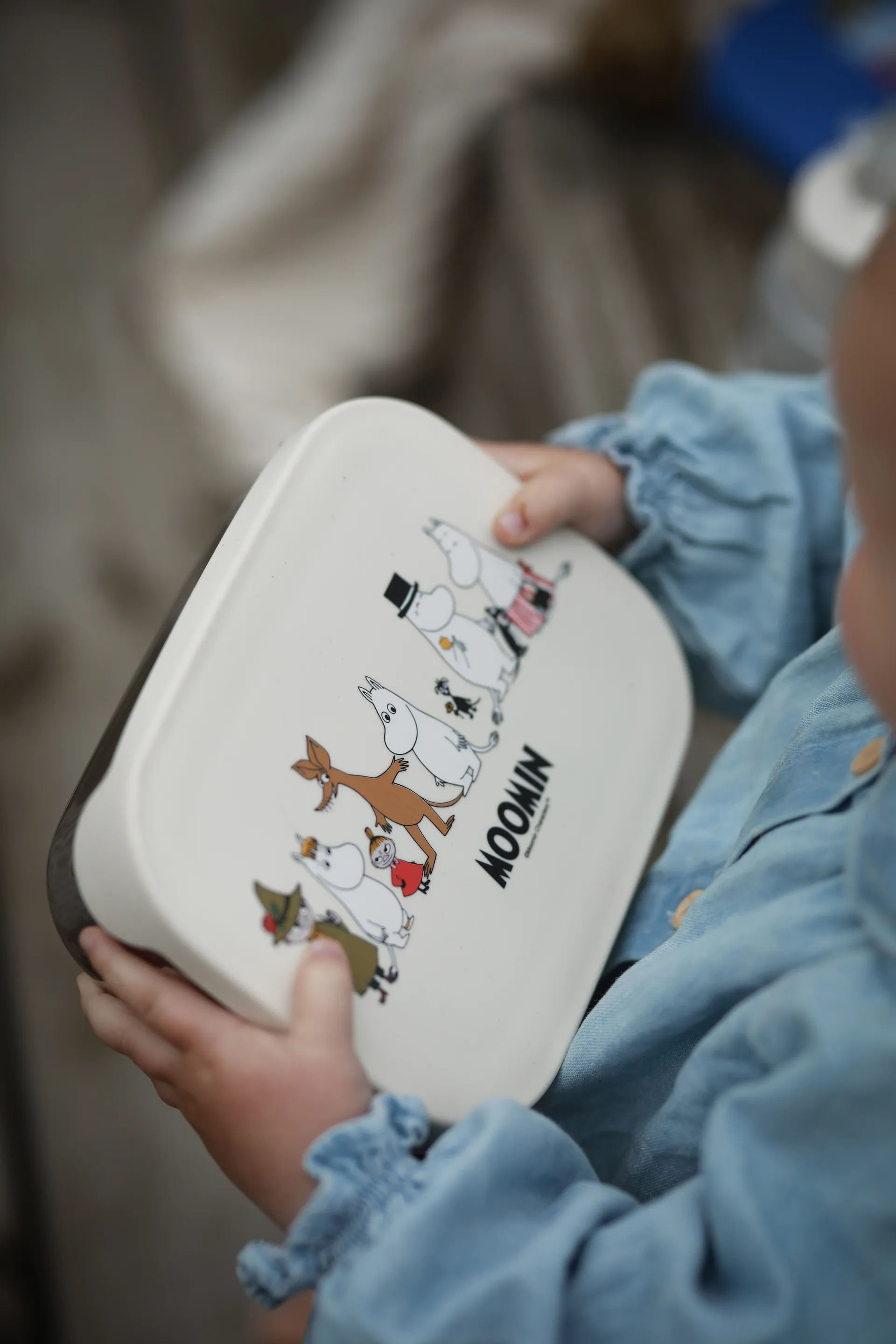 Boîte à déjeuner Mumin Familj en métal 13x17 cm, Beige Rätt Start