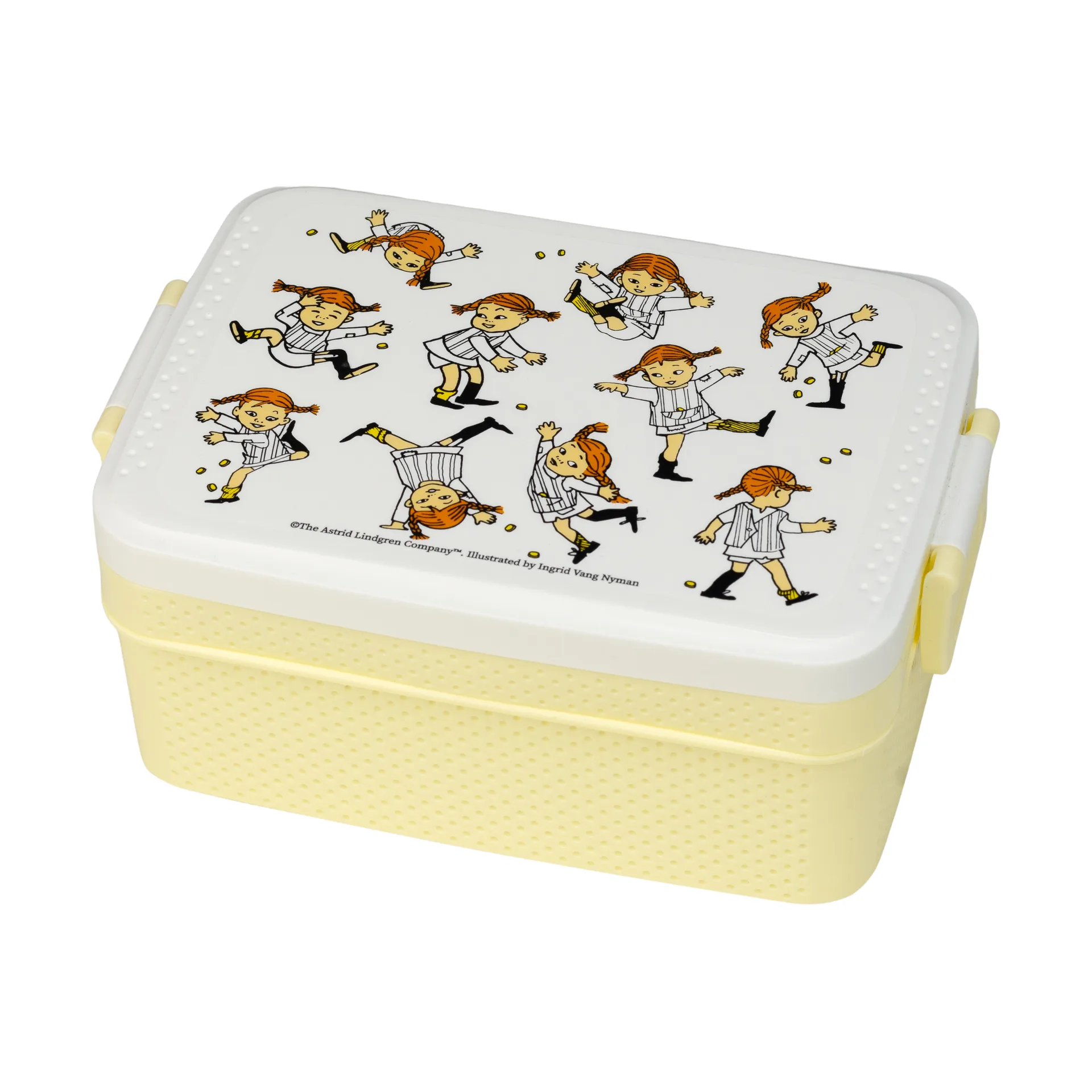 Boîte à déjeuner Pippi Cirkus 8x18,5 cm, Jaune-blanc Rätt Start