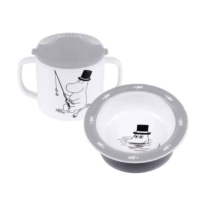 Mug avec bec & sous-tasse avec ventouse Mumin Vatten & Bad - Gris - Rätt Start