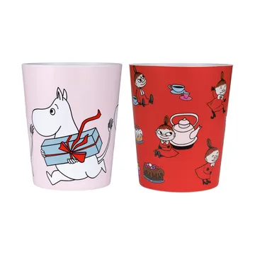 Tasses à emporter Mumin Lilla My 20 cl, Lot de 2 - Rouge-rose - Rätt Start