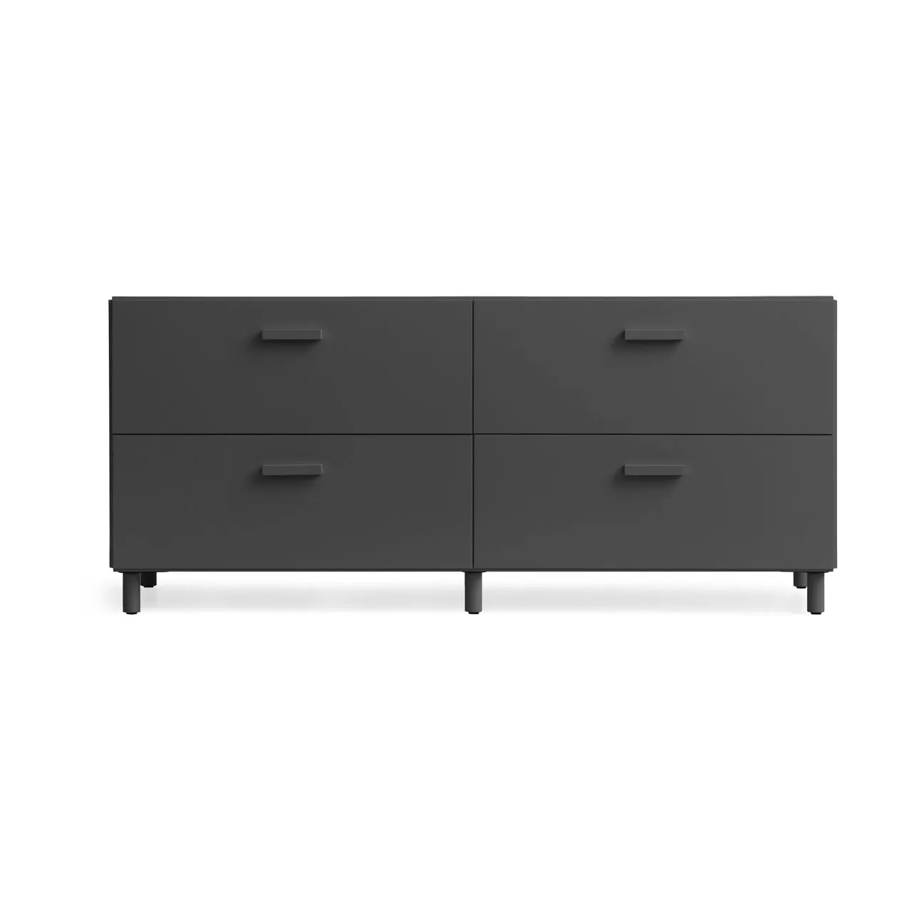 Commode Relief bas sur pieds 123x46,6 cm gris,  Relief