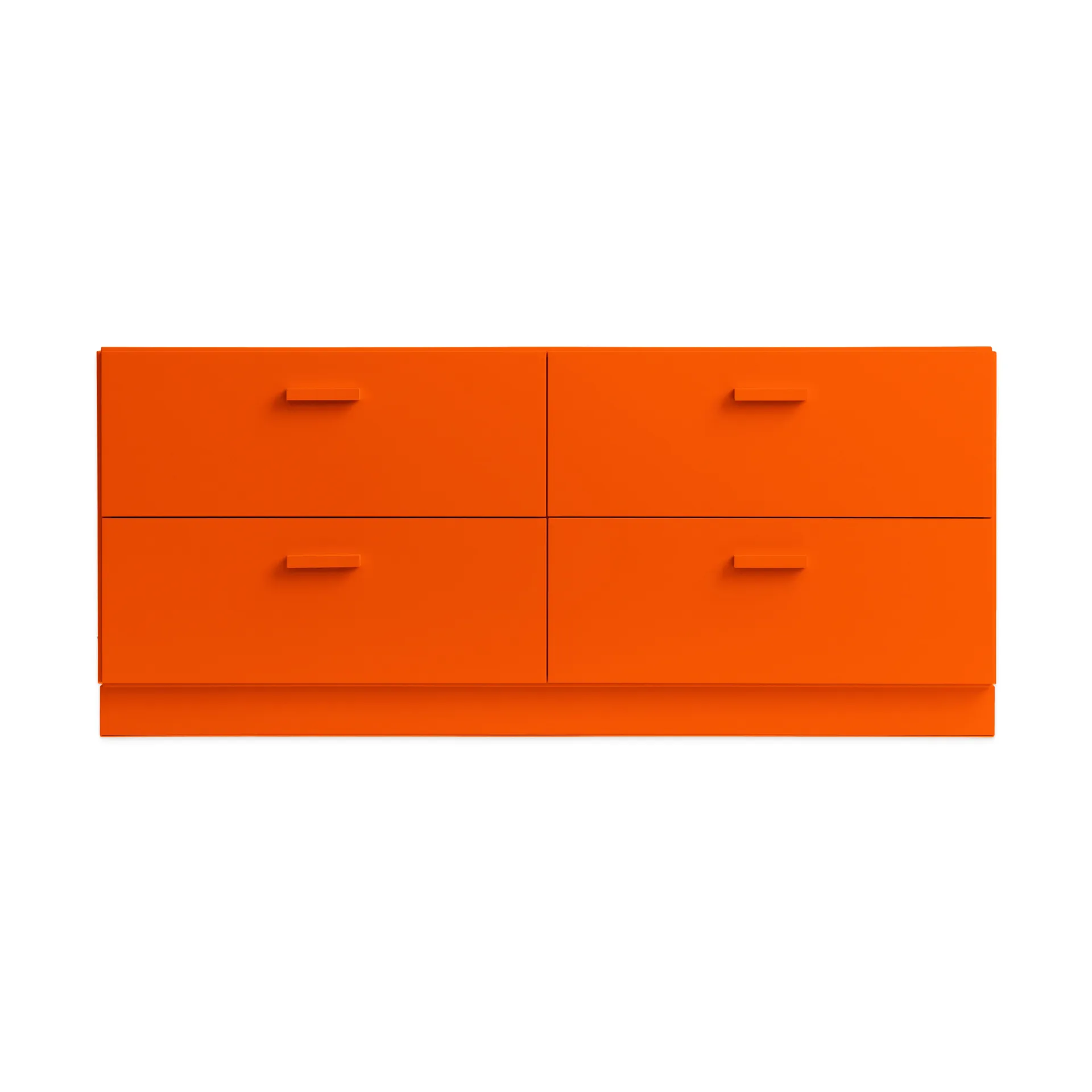 Commode Relief bas sur socle 123x46,6 cm orange,  Relief